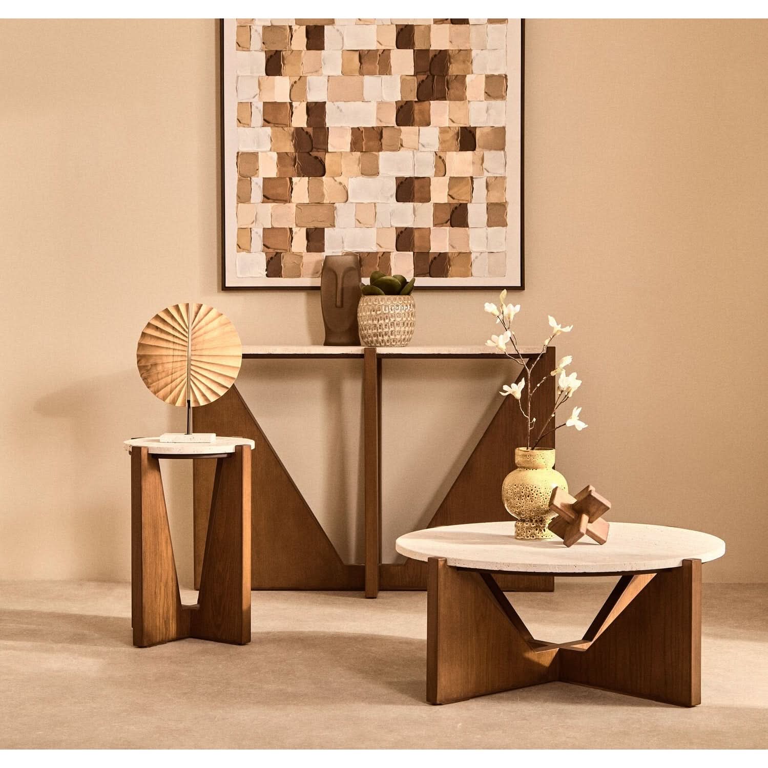 Cato Brown Wood Sculpture   Nicholas John Interiors
