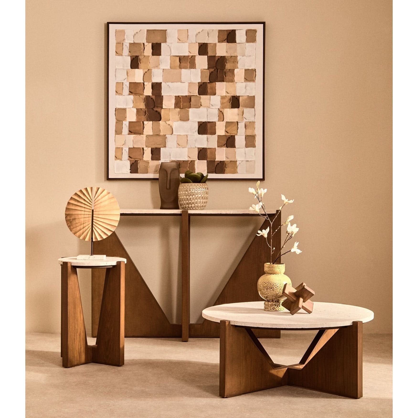 Cato Brown Wood Sculpture   Nicholas John Interiors