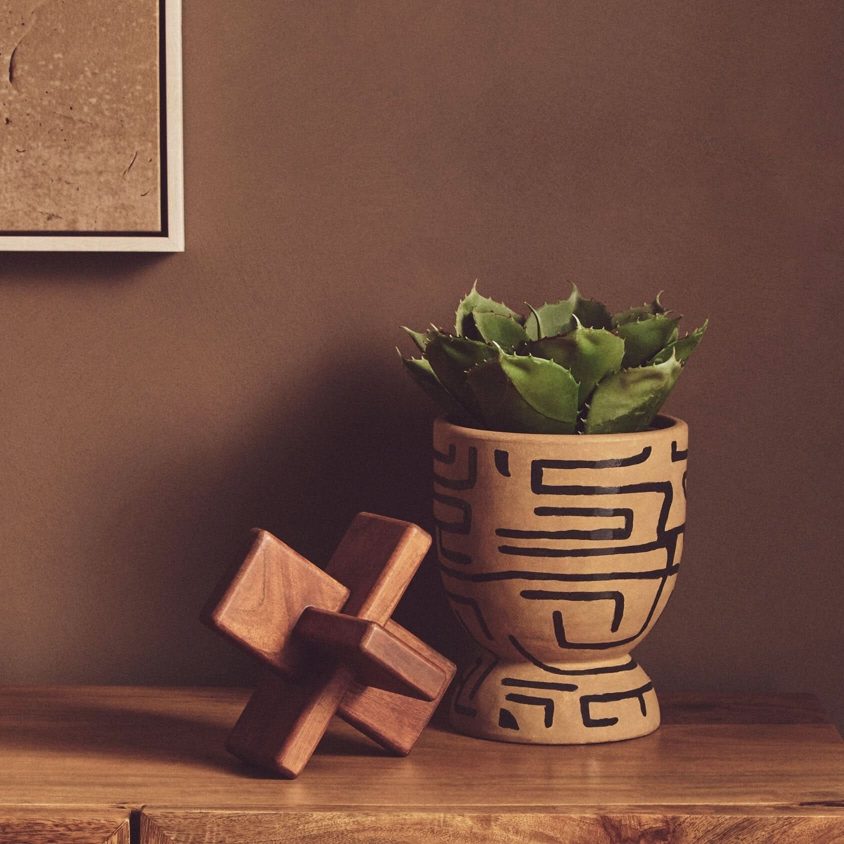 Cato Brown Wood Sculpture   Nicholas John Interiors