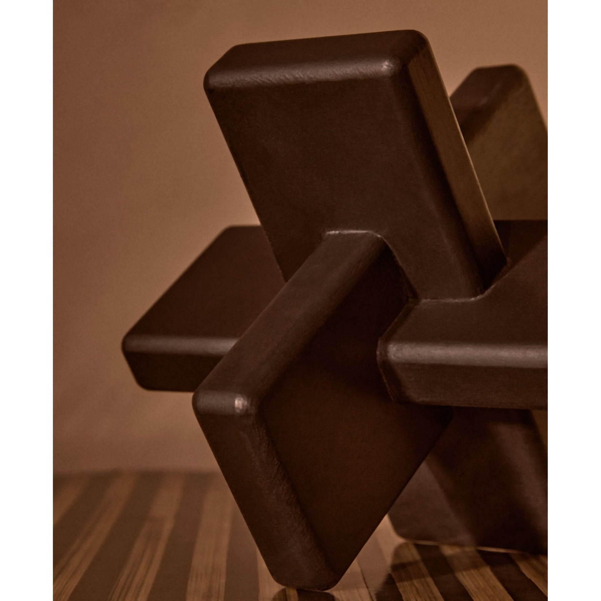 Cato Black Wood Sculpture   Nicholas John Interiors