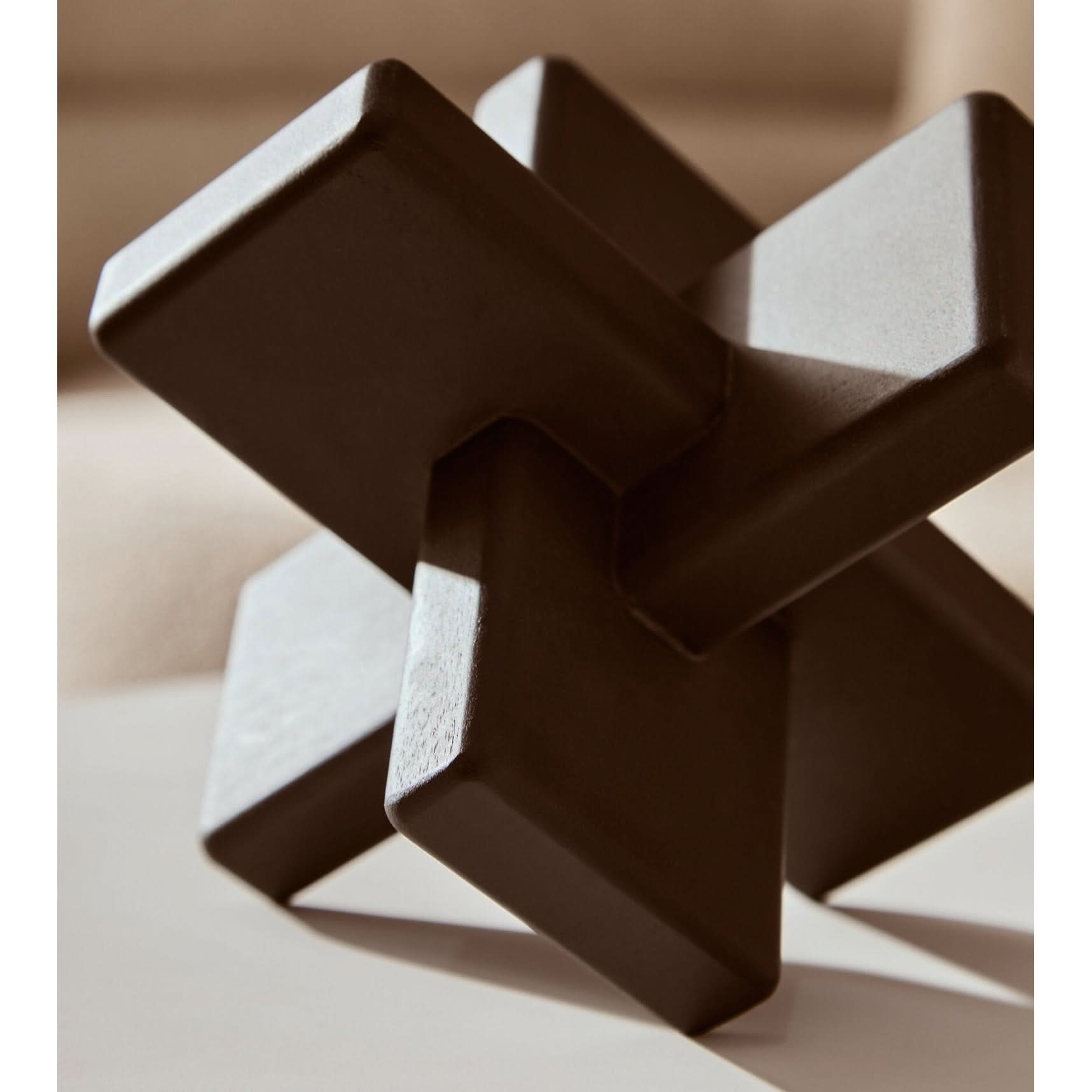 Cato Black Wood Sculpture   Nicholas John Interiors