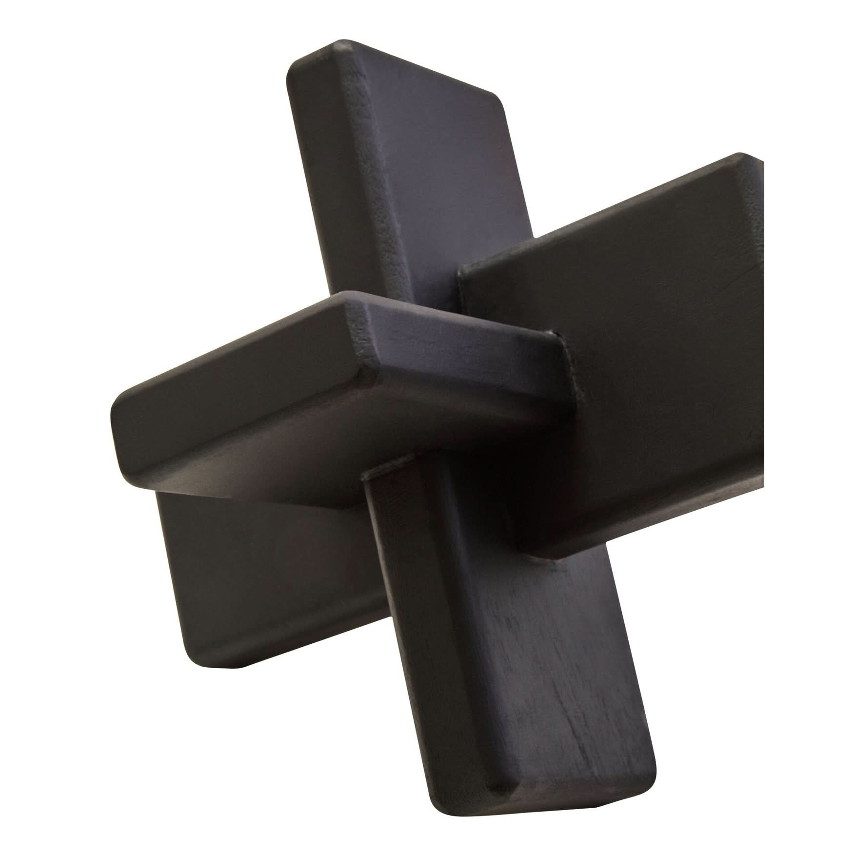 Cato Black Wood Sculpture   Nicholas John Interiors