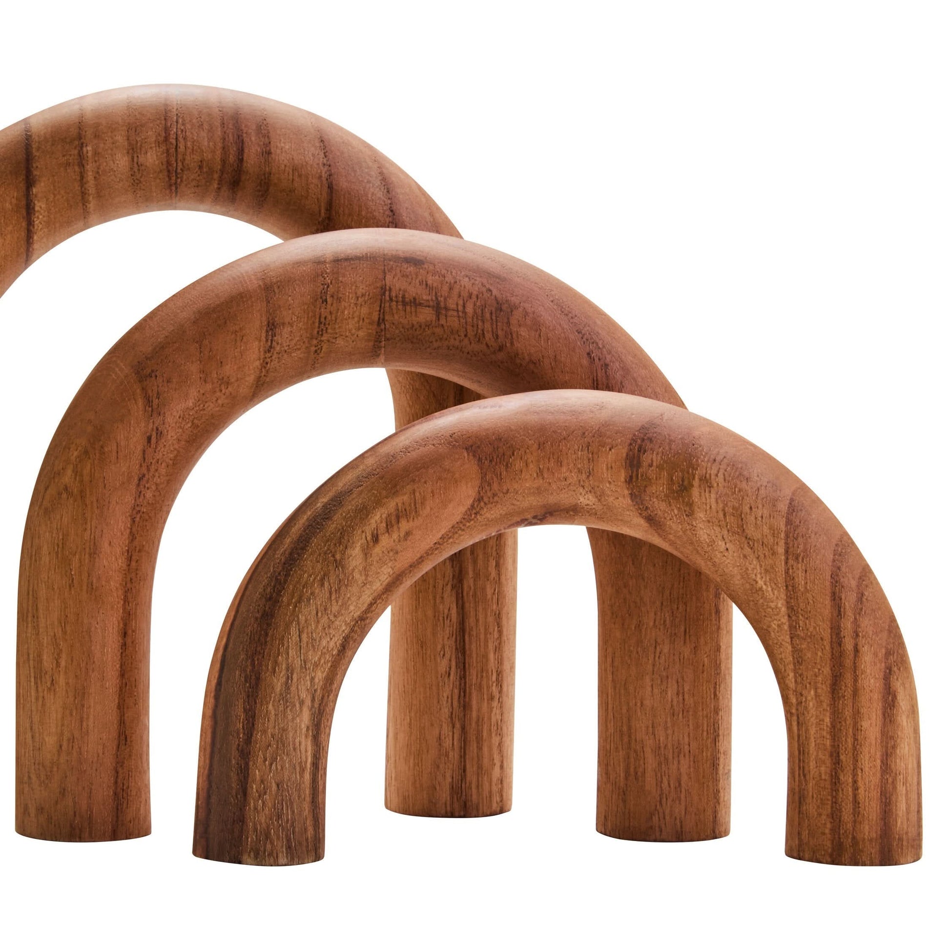 Cato Natural Wood Arch Sculpture   Nicholas John Interiors