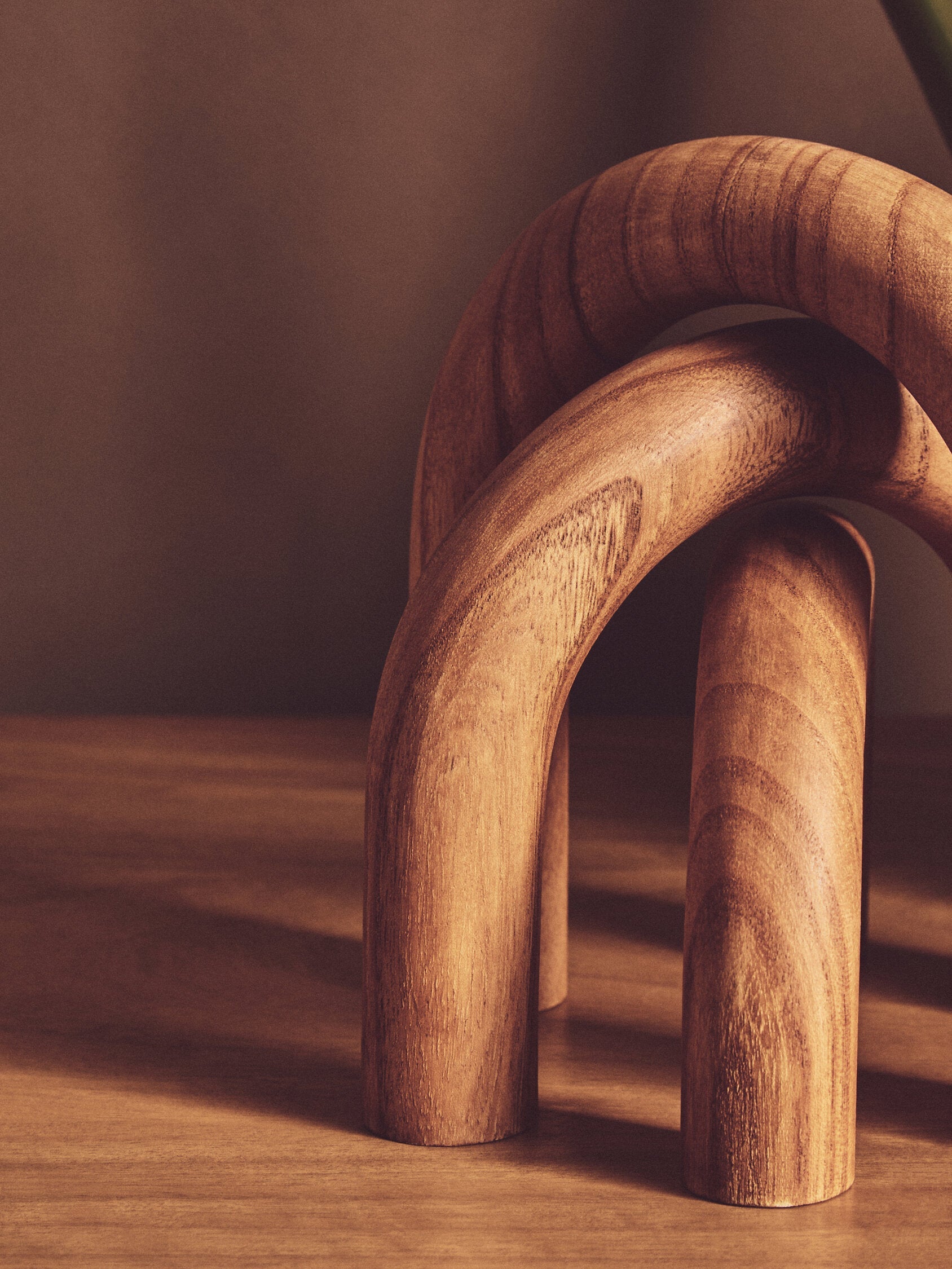 Cato Natural Wood Arch Sculpture   Nicholas John Interiors