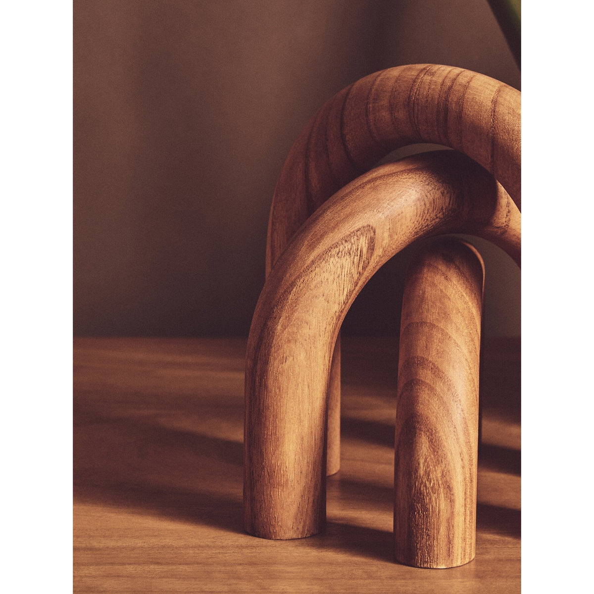 Cato Natural Wood Arch Sculpture   Nicholas John Interiors