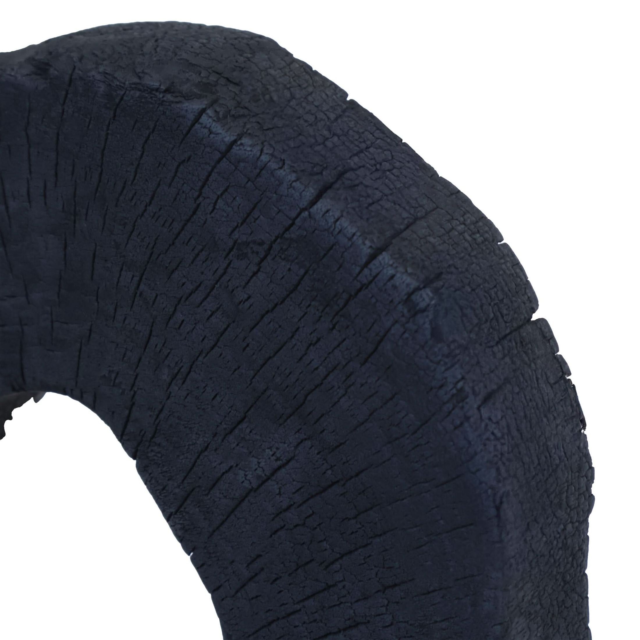Tibor Black Mango Wood Sculpture with Travertine Base   Nicholas John Interiors