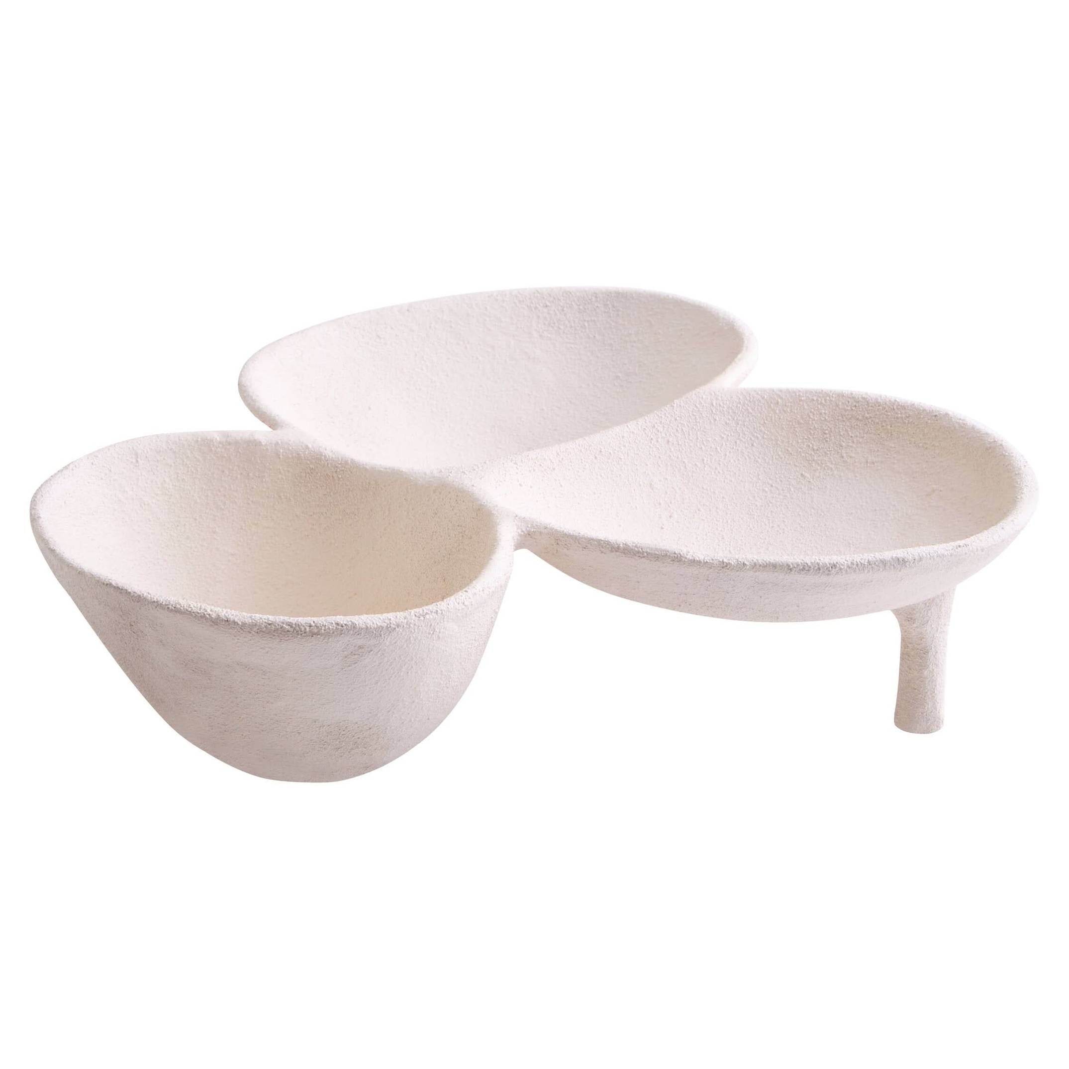 Dunas Textured White Abstract Bowl   Nicholas John Interiors
