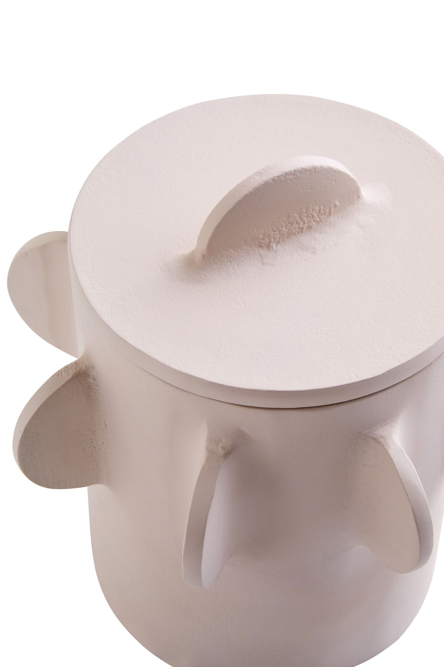 Prato Small Round Textured Cream Box   Nicholas John Interiors
