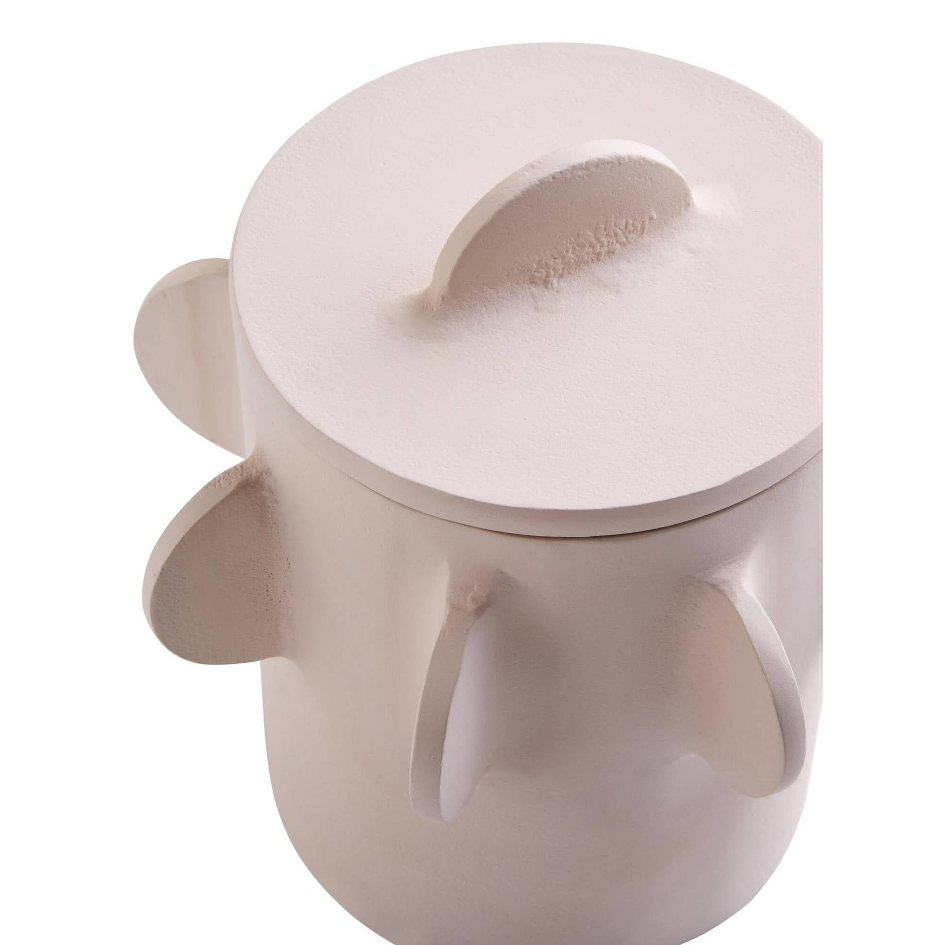 Prato Small Round Textured Cream Box   Nicholas John Interiors