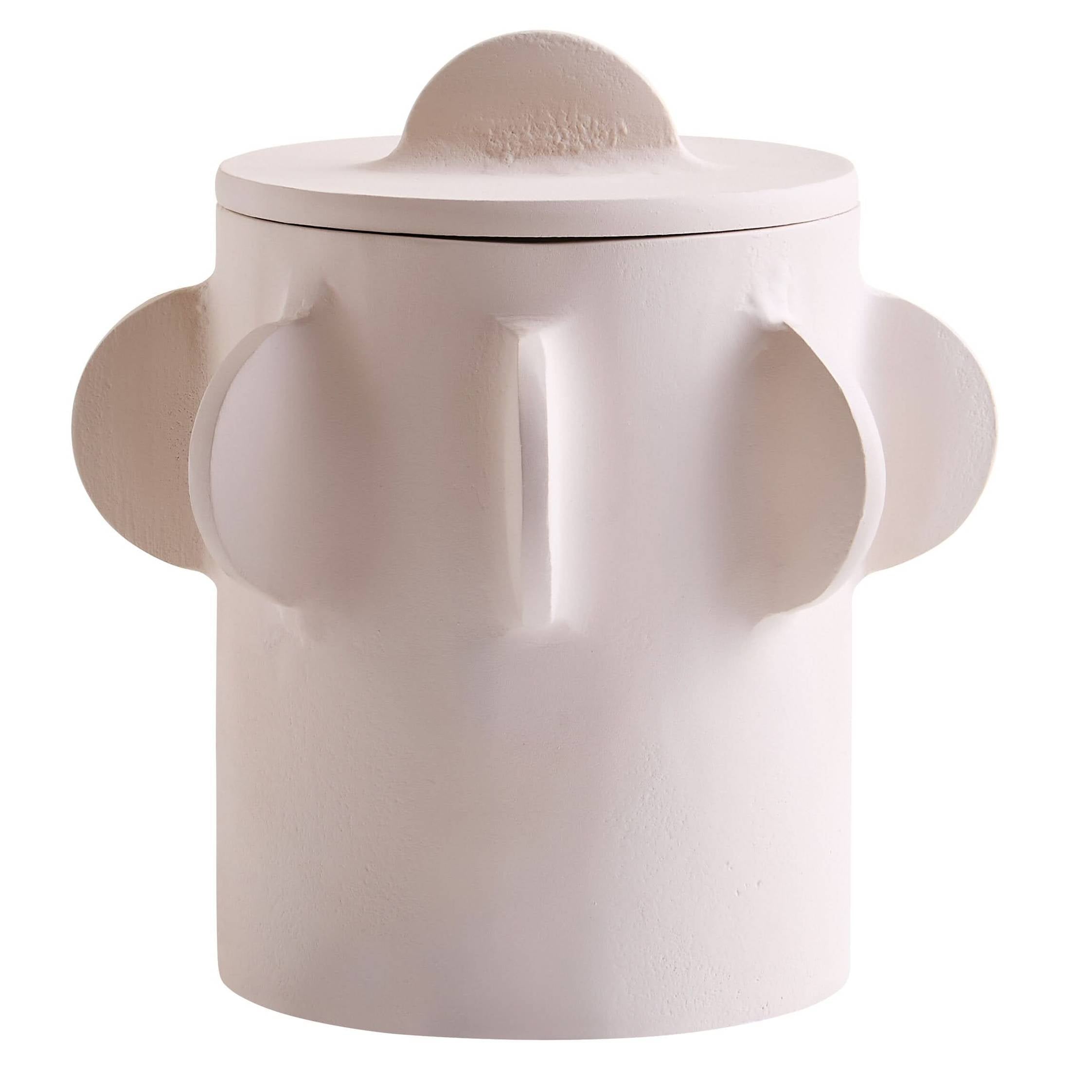 Prato Small Round Textured Cream Box   Nicholas John Interiors