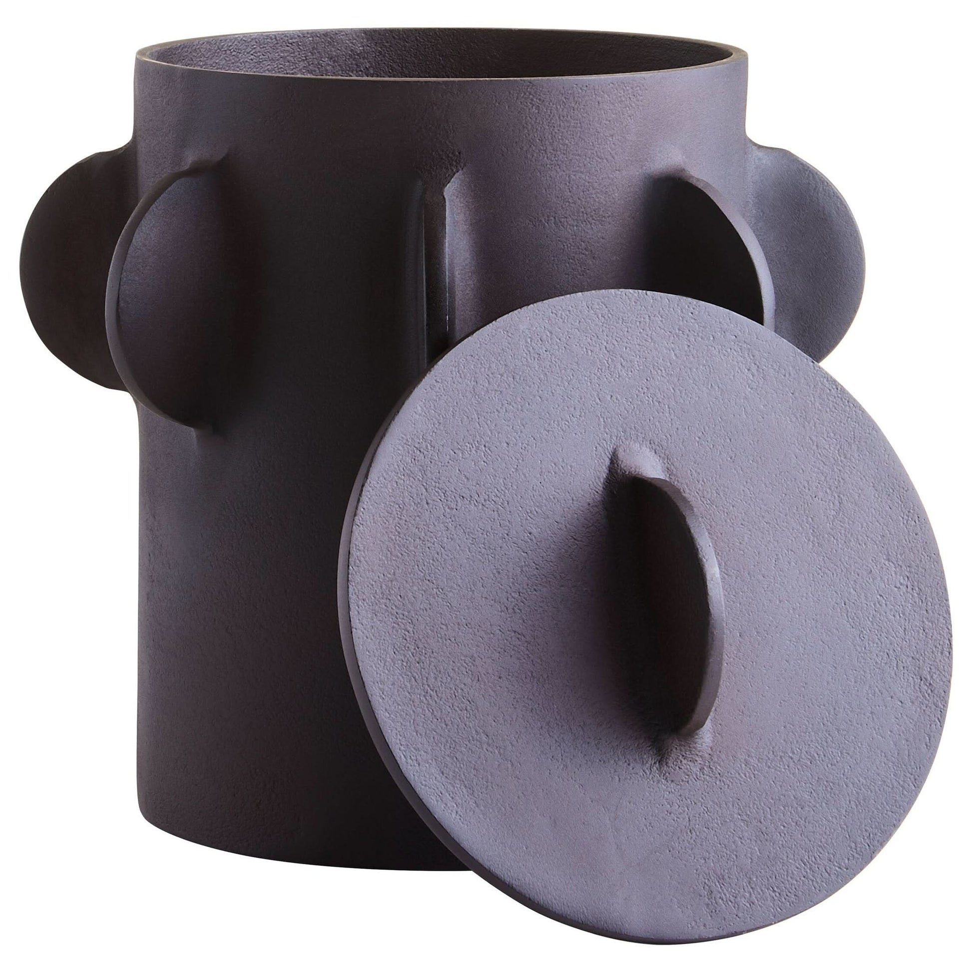 Prato Large Round Textured Brown Box   Nicholas John Interiors