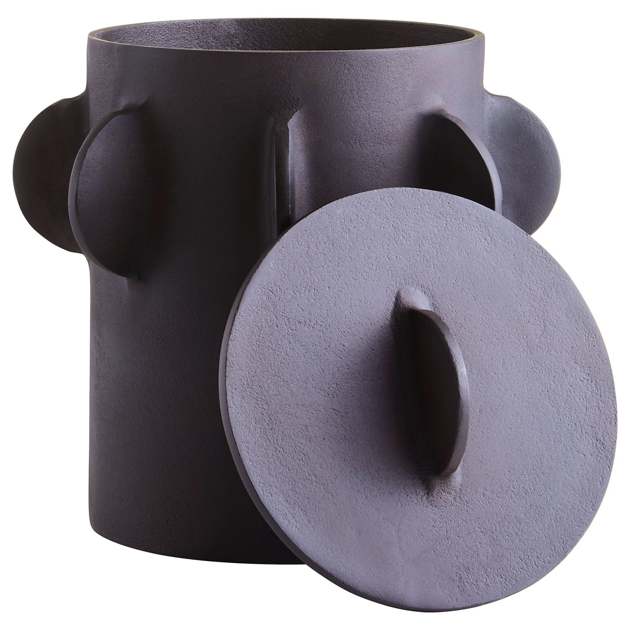Prato Large Round Textured Brown Box   Nicholas John Interiors