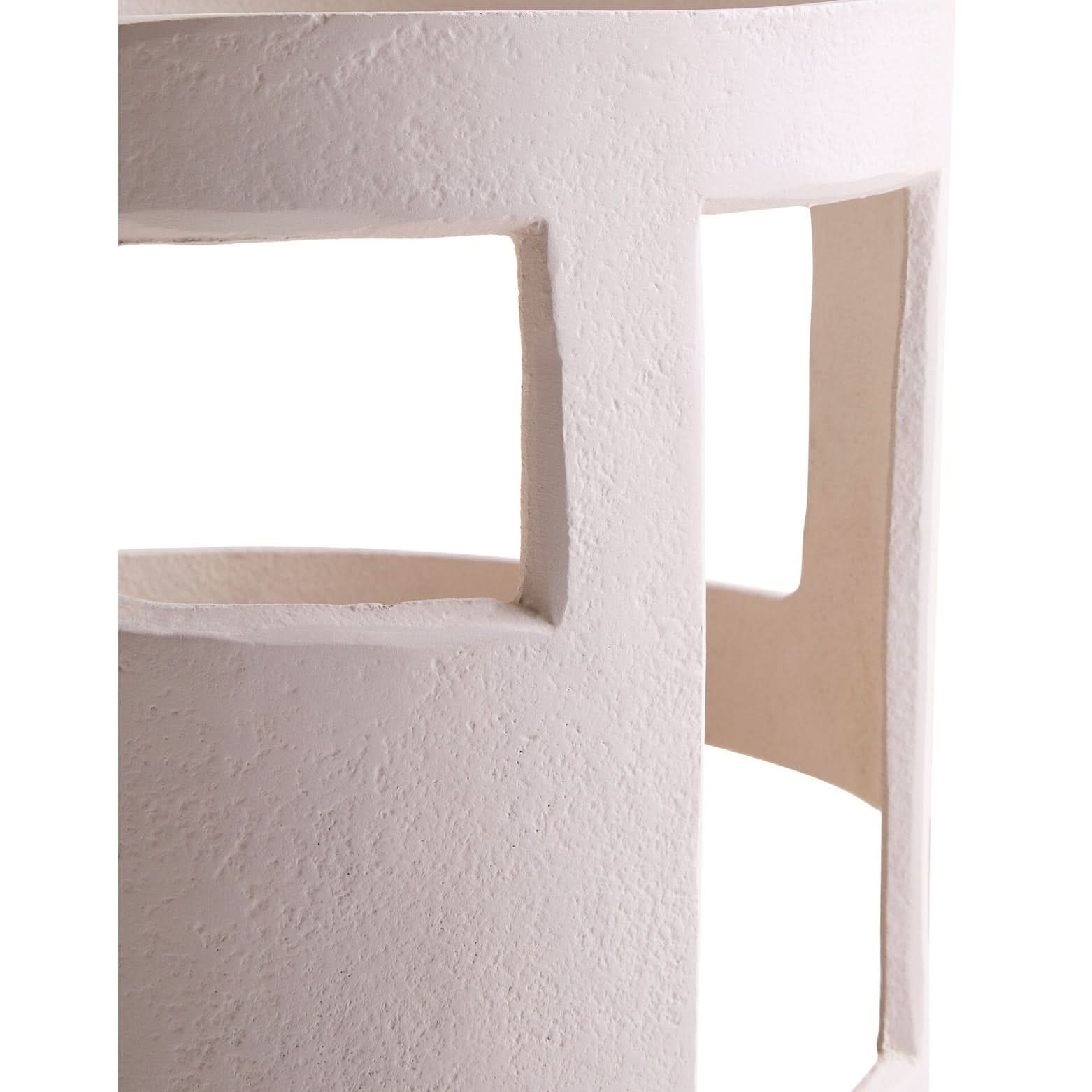 Prato Small Textured Cream Candle Holder   Nicholas John Interiors
