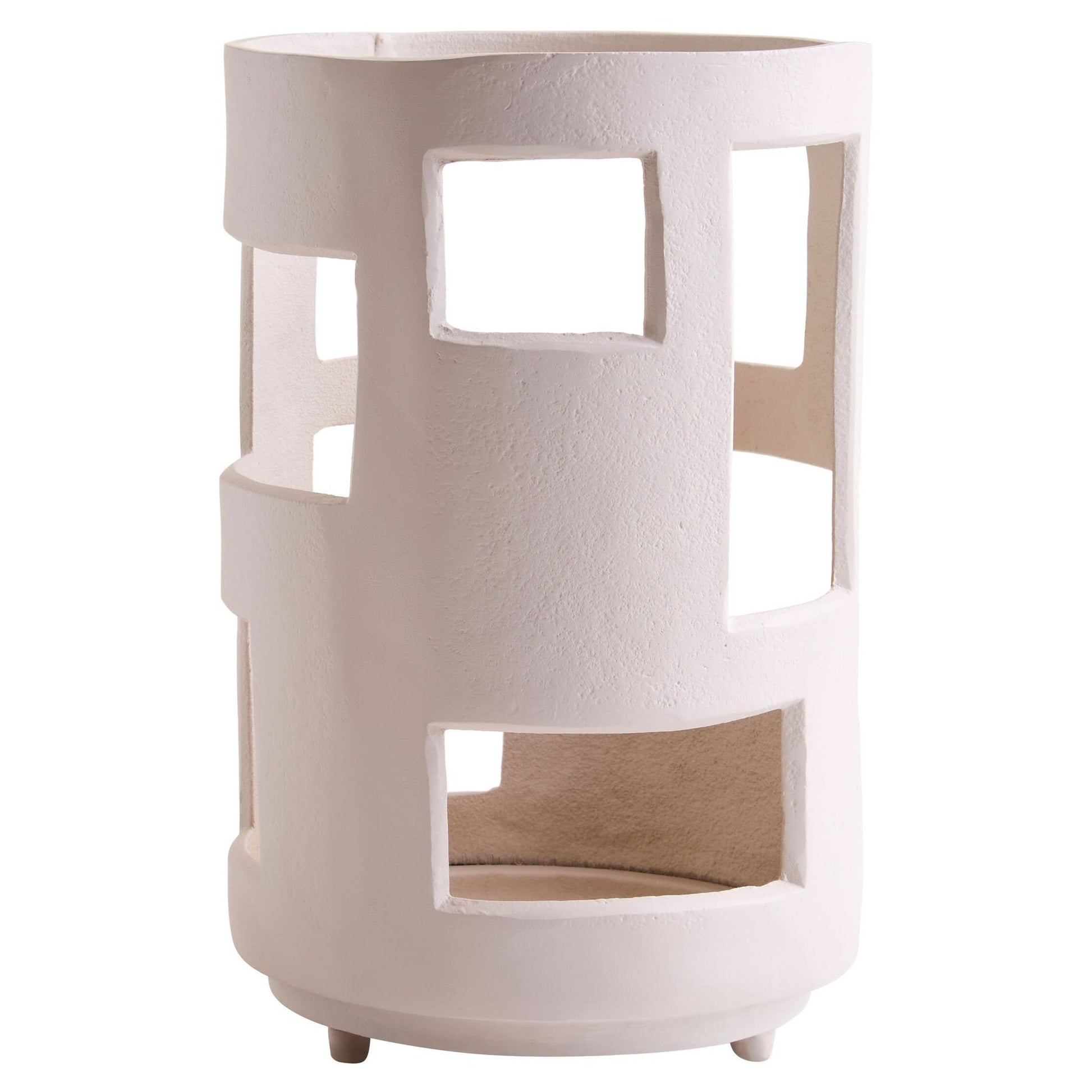 Prato Small Textured Cream Candle Holder   Nicholas John Interiors