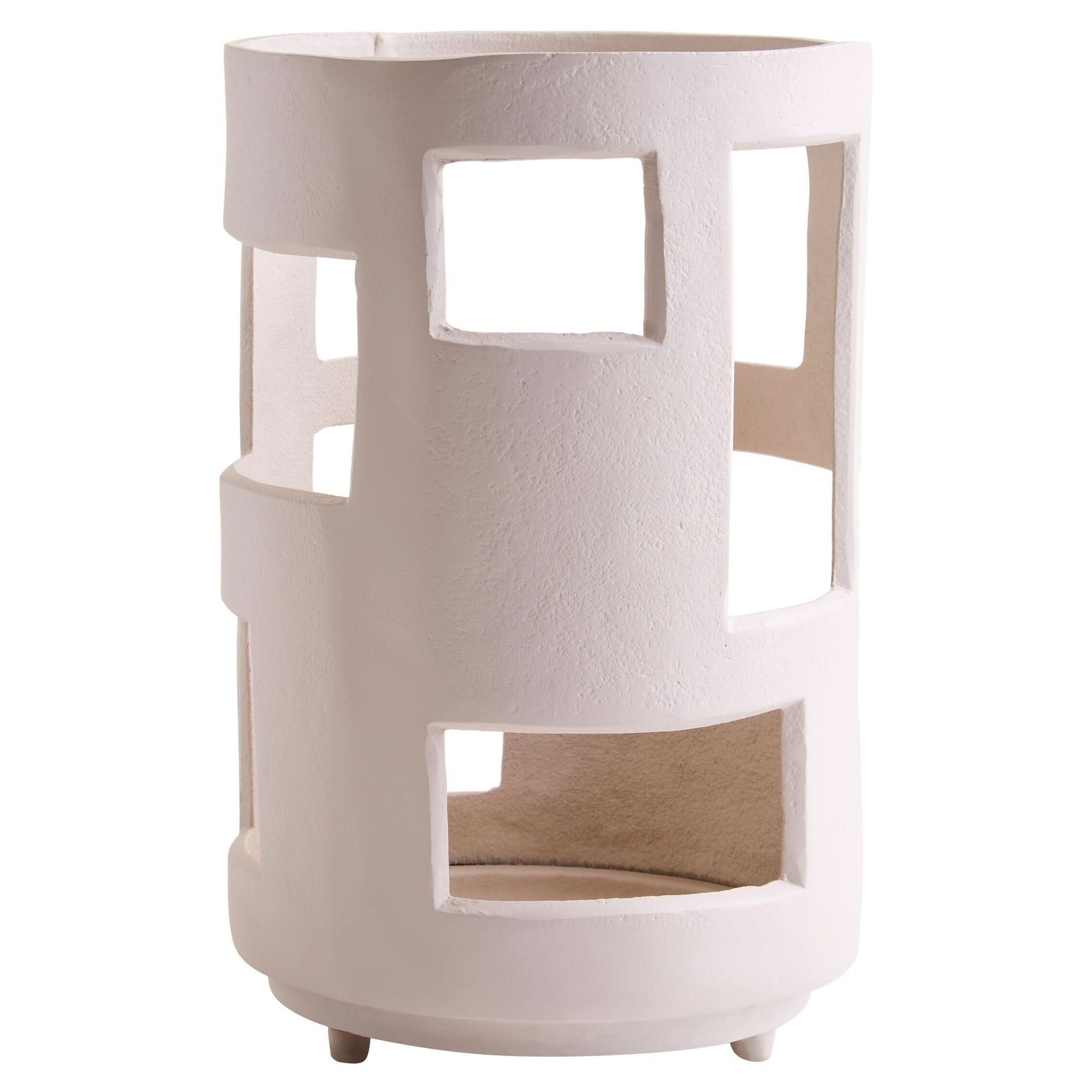 Prato Small Textured Cream Candle Holder   Nicholas John Interiors