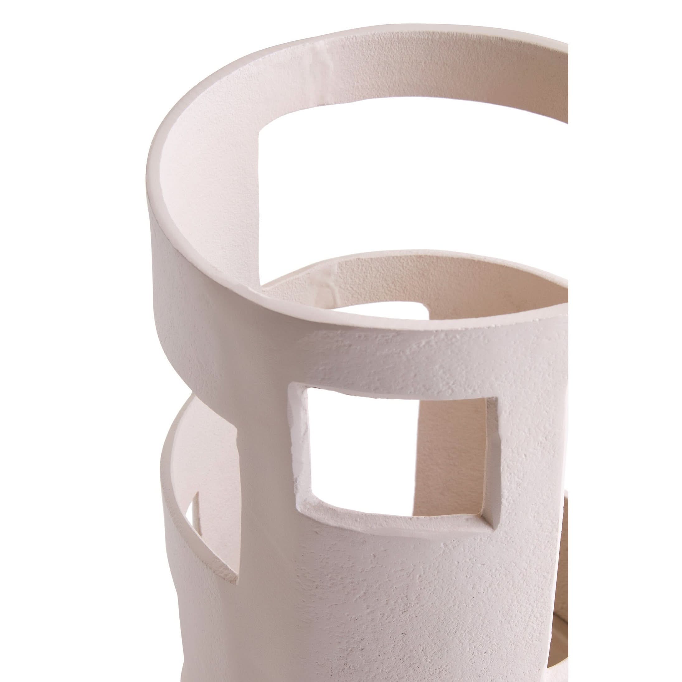 Prato Small Textured Cream Candle Holder   Nicholas John Interiors