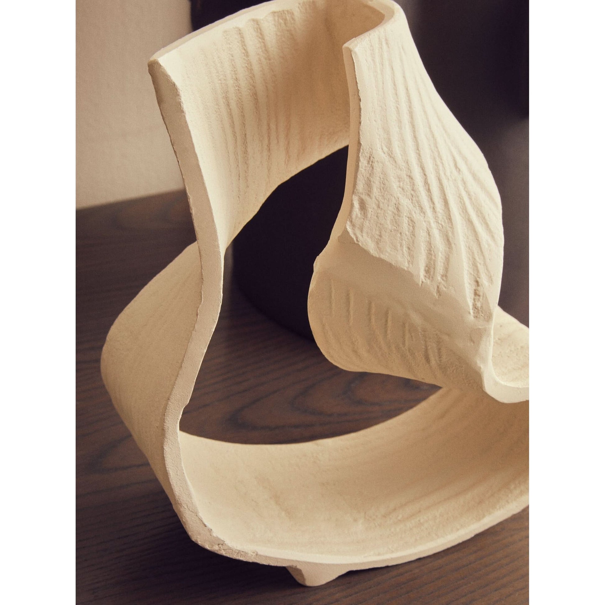 Prato Small Cream Abstract Swirl Sculpture   Nicholas John Interiors
