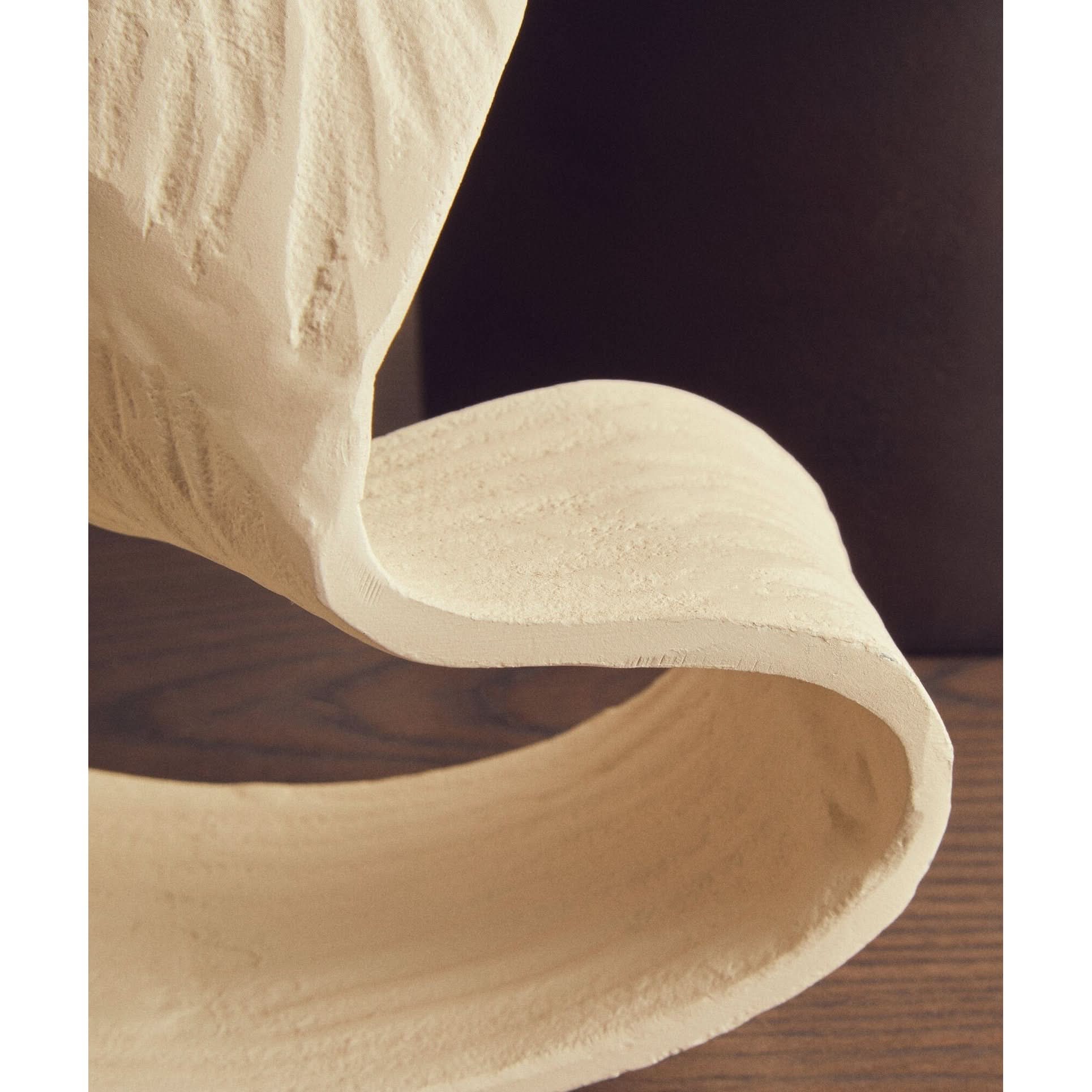 Prato Small Cream Abstract Swirl Sculpture   Nicholas John Interiors