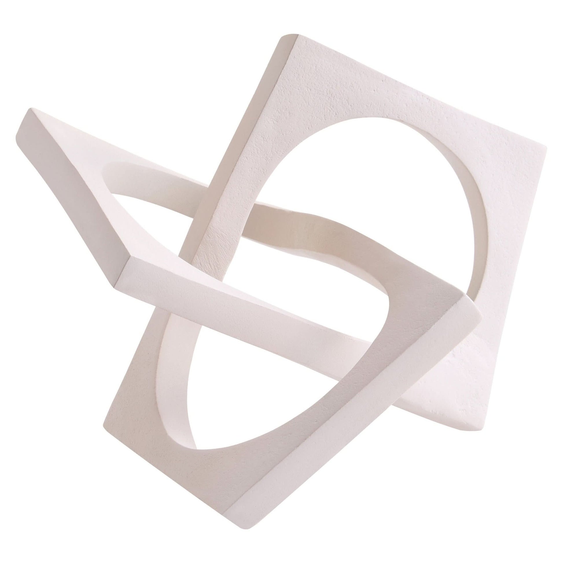 Prato Cream Finish Square Knot Sculpture   Nicholas John Interiors
