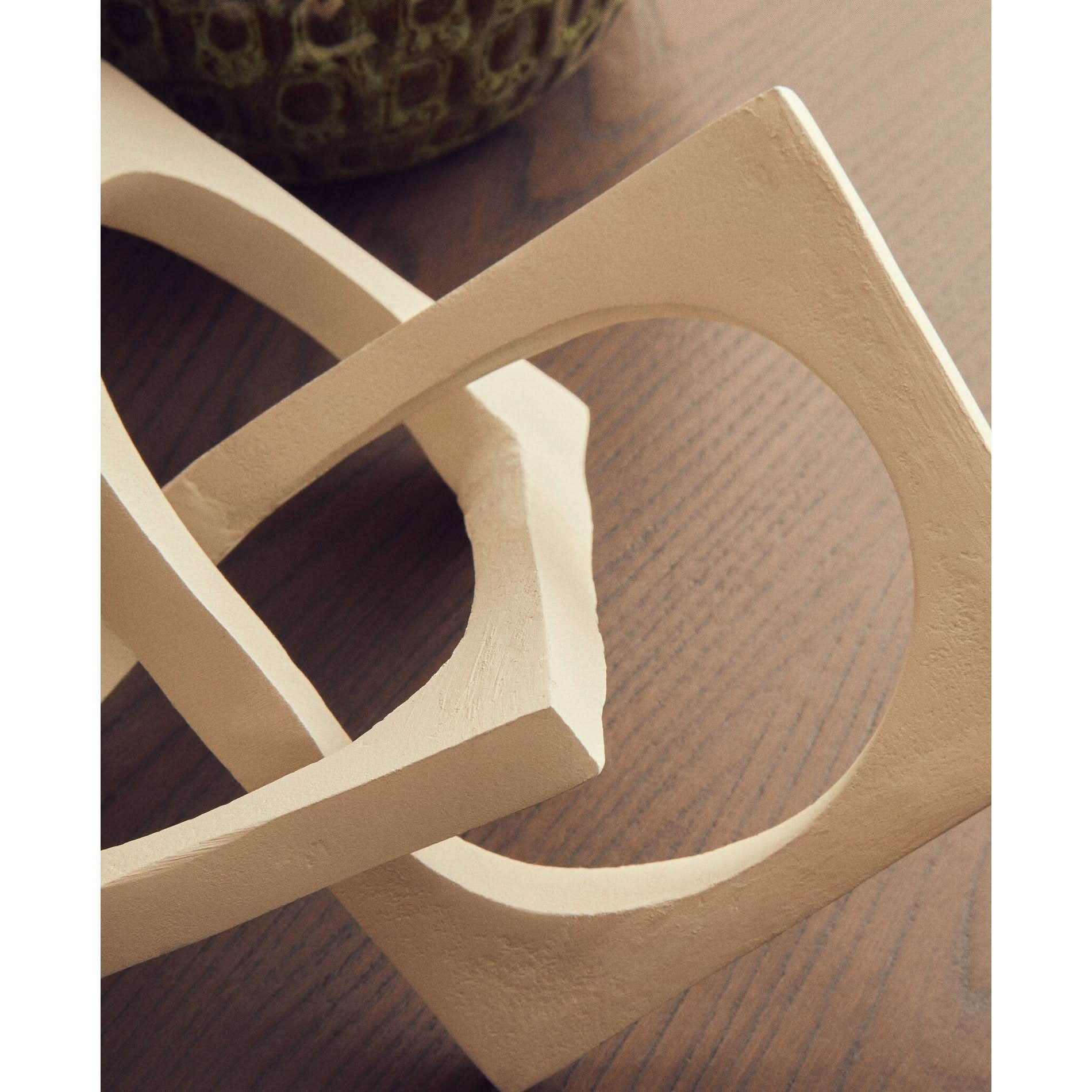 Prato Cream Finish Square Knot Sculpture   Nicholas John Interiors