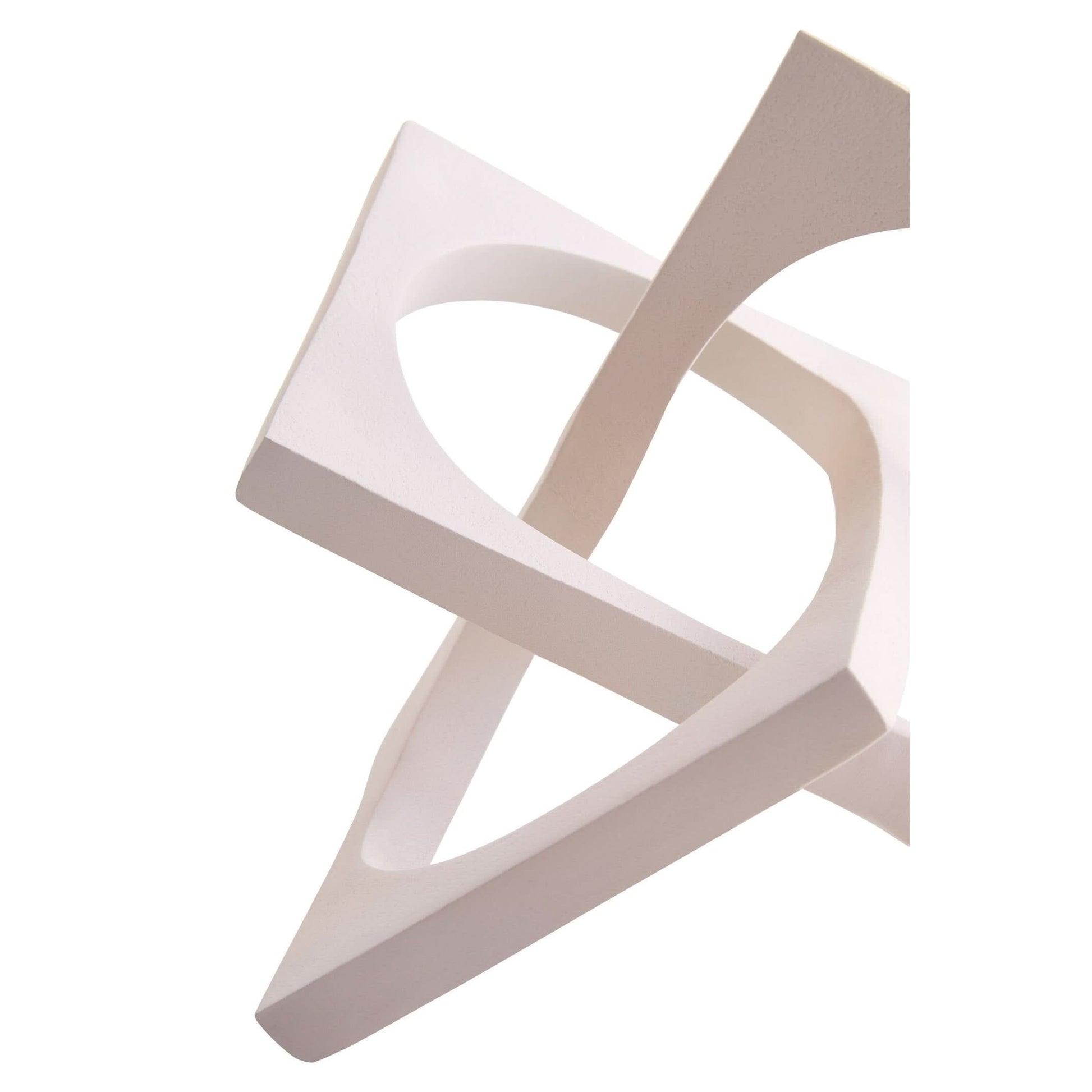 Prato Cream Finish Square Knot Sculpture   Nicholas John Interiors