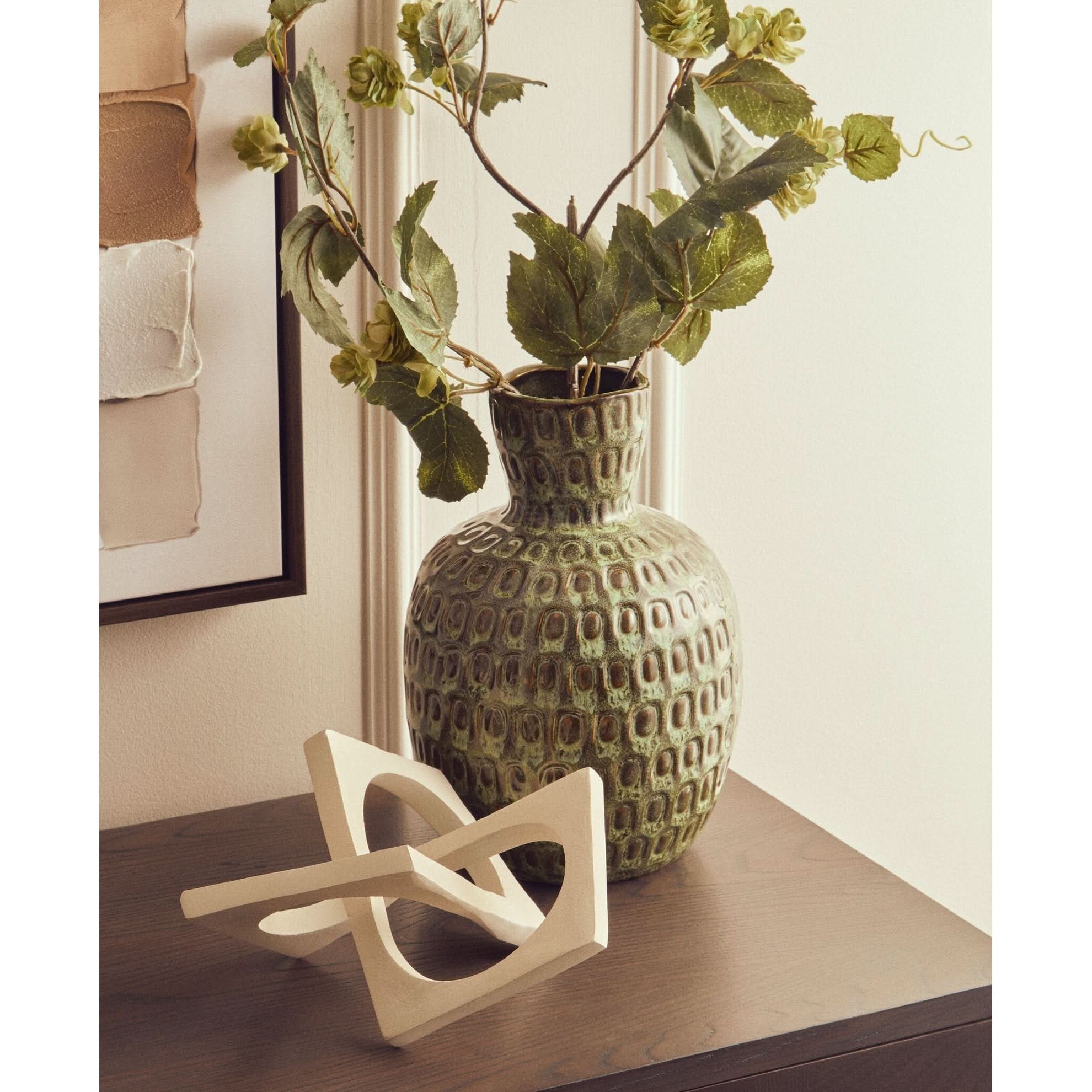 Prato Cream Finish Square Knot Sculpture   Nicholas John Interiors