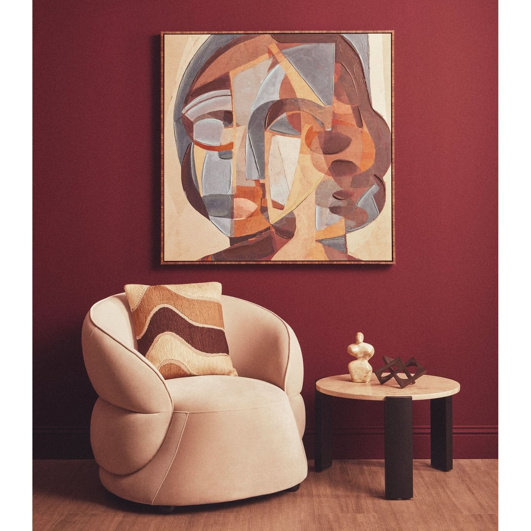 Prato Brown Finish Square Knot Sculpture   Nicholas John Interiors