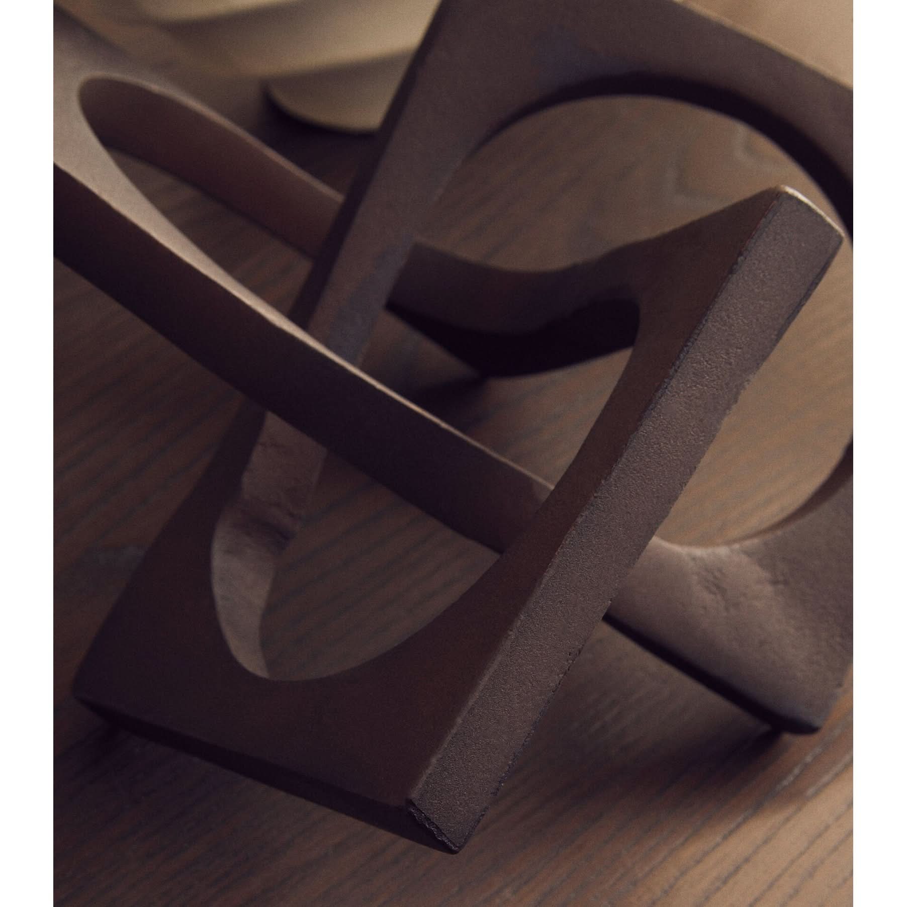 Prato Brown Finish Square Knot Sculpture   Nicholas John Interiors
