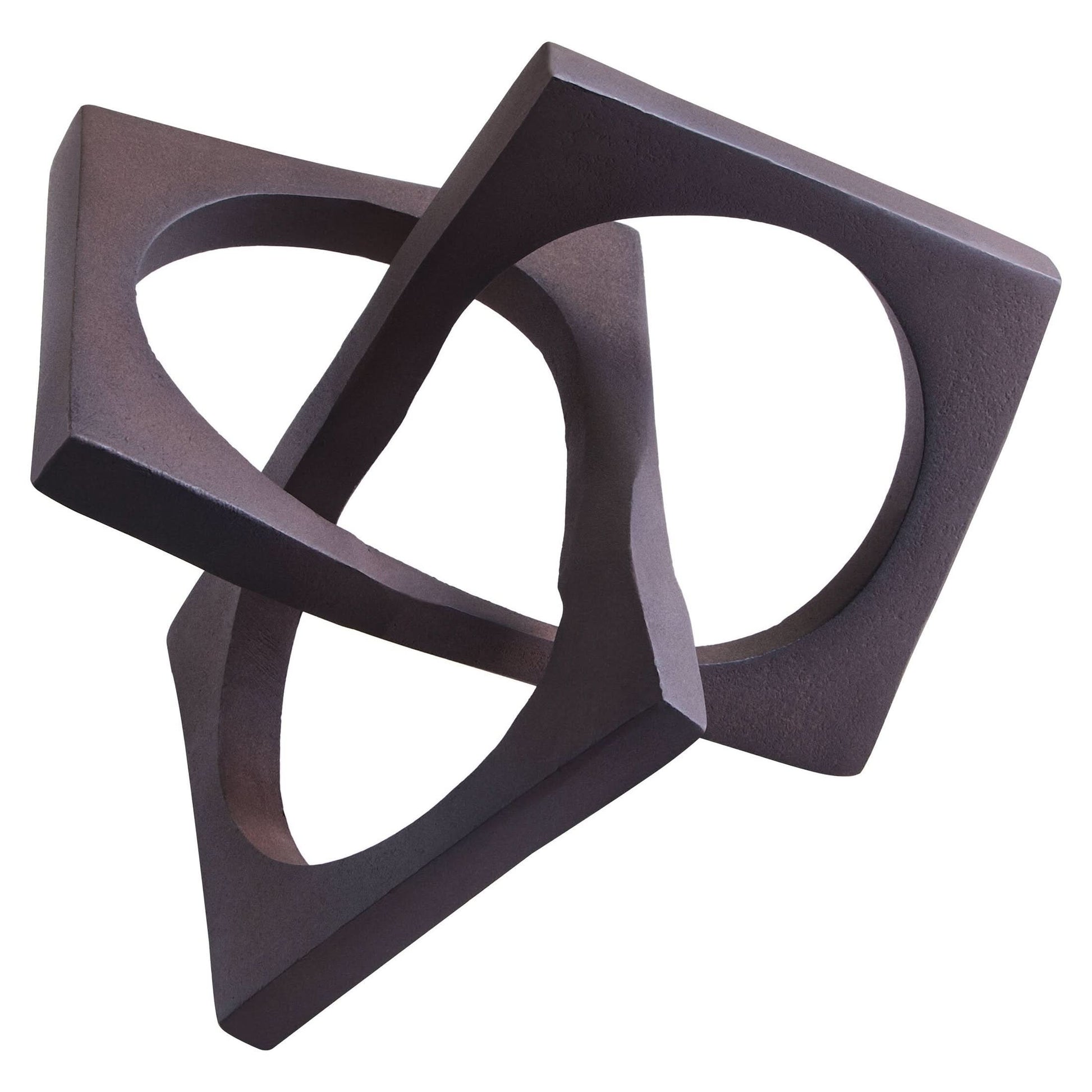 Prato Brown Finish Square Knot Sculpture   Nicholas John Interiors