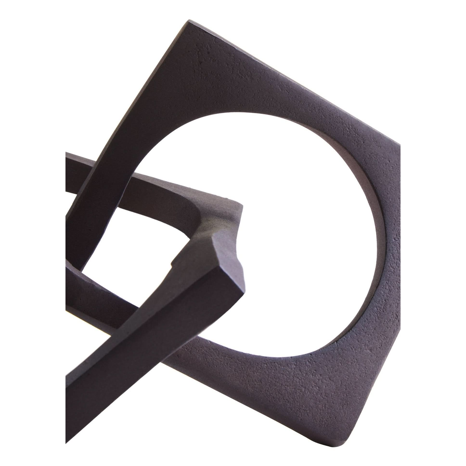 Prato Brown Finish Square Knot Sculpture   Nicholas John Interiors