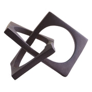 Prato Brown Finish Square Knot Sculpture   Nicholas John Interiors