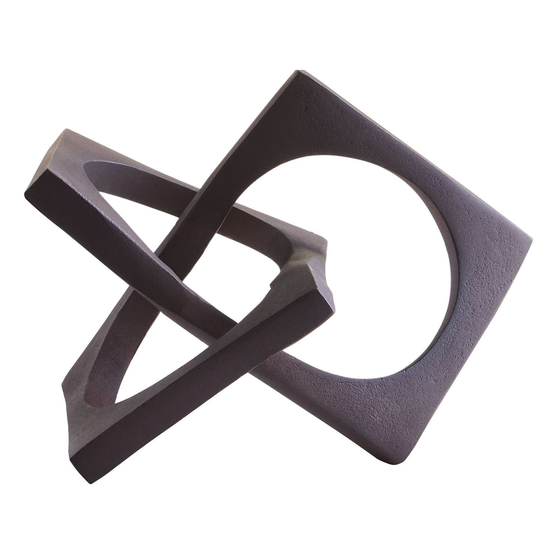 Prato Brown Finish Square Knot Sculpture   Nicholas John Interiors