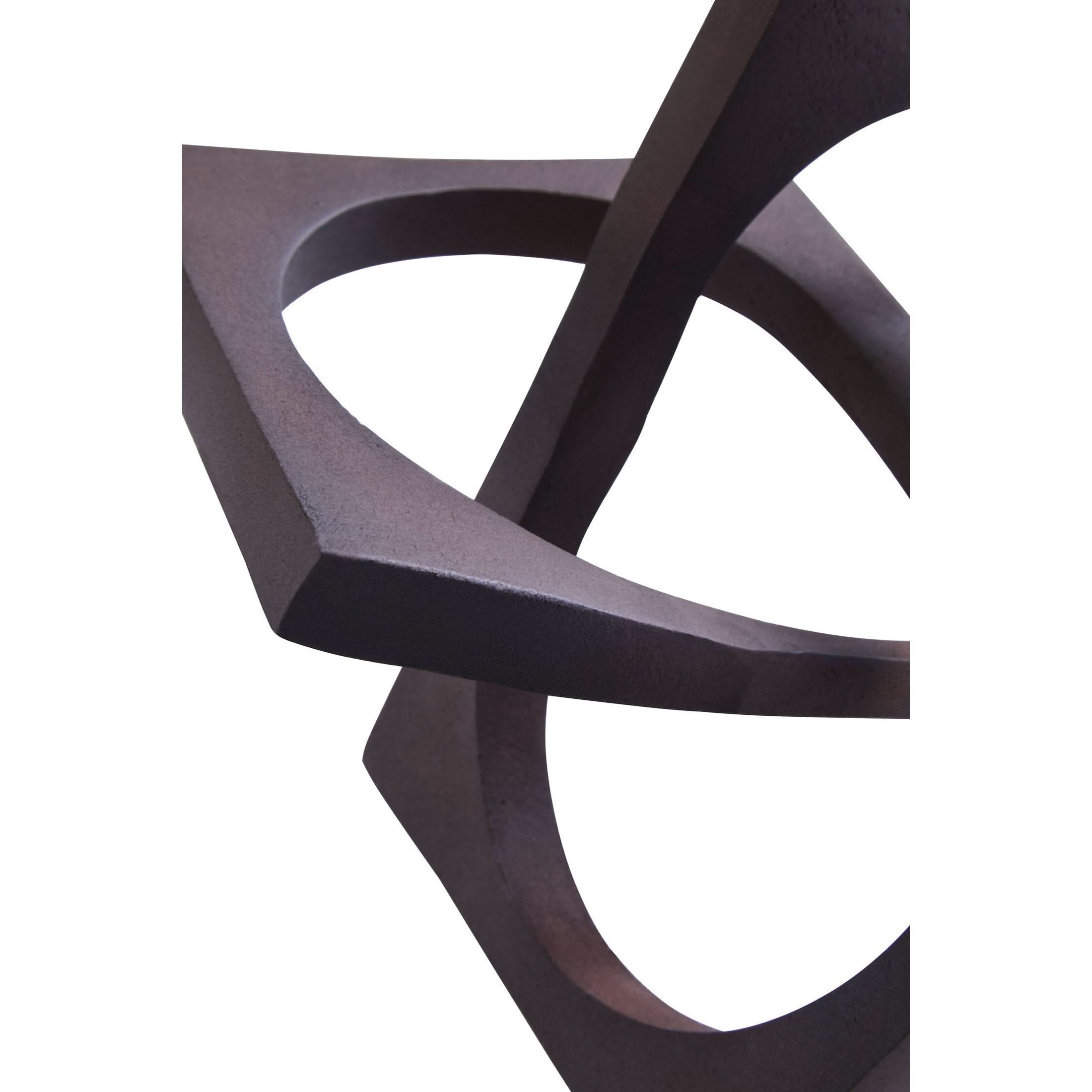 Prato Brown Finish Square Knot Sculpture   Nicholas John Interiors