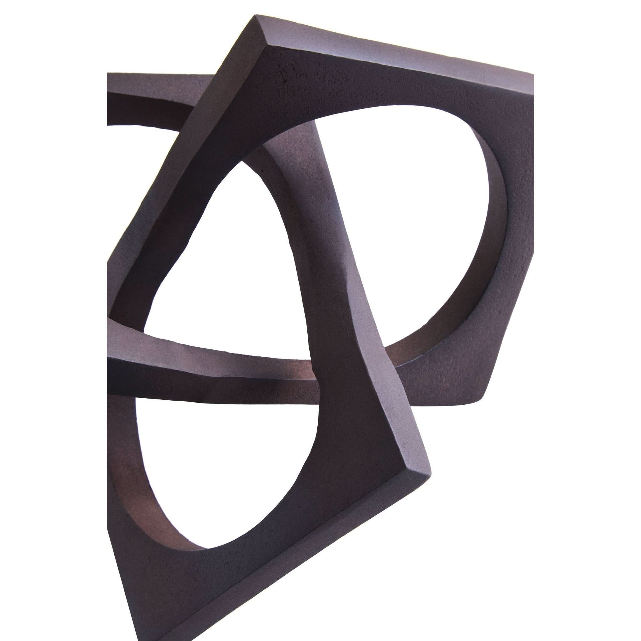 Prato Brown Finish Square Knot Sculpture   Nicholas John Interiors