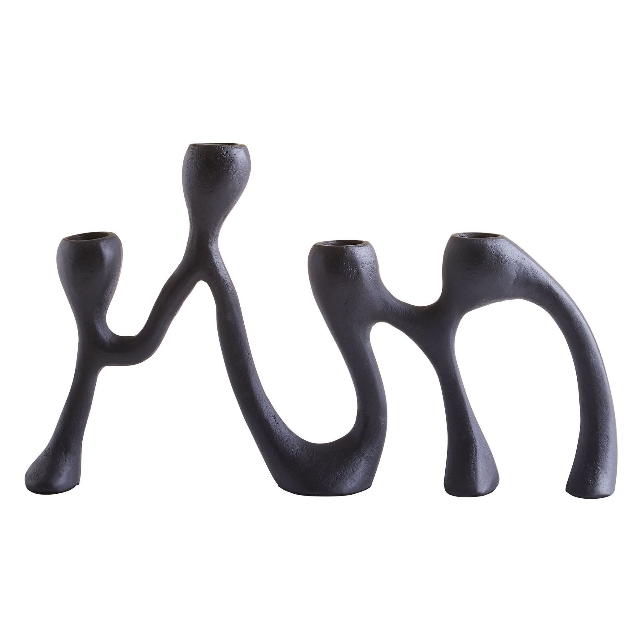Prato Four Light Black Candle Holder   Nicholas John Interiors