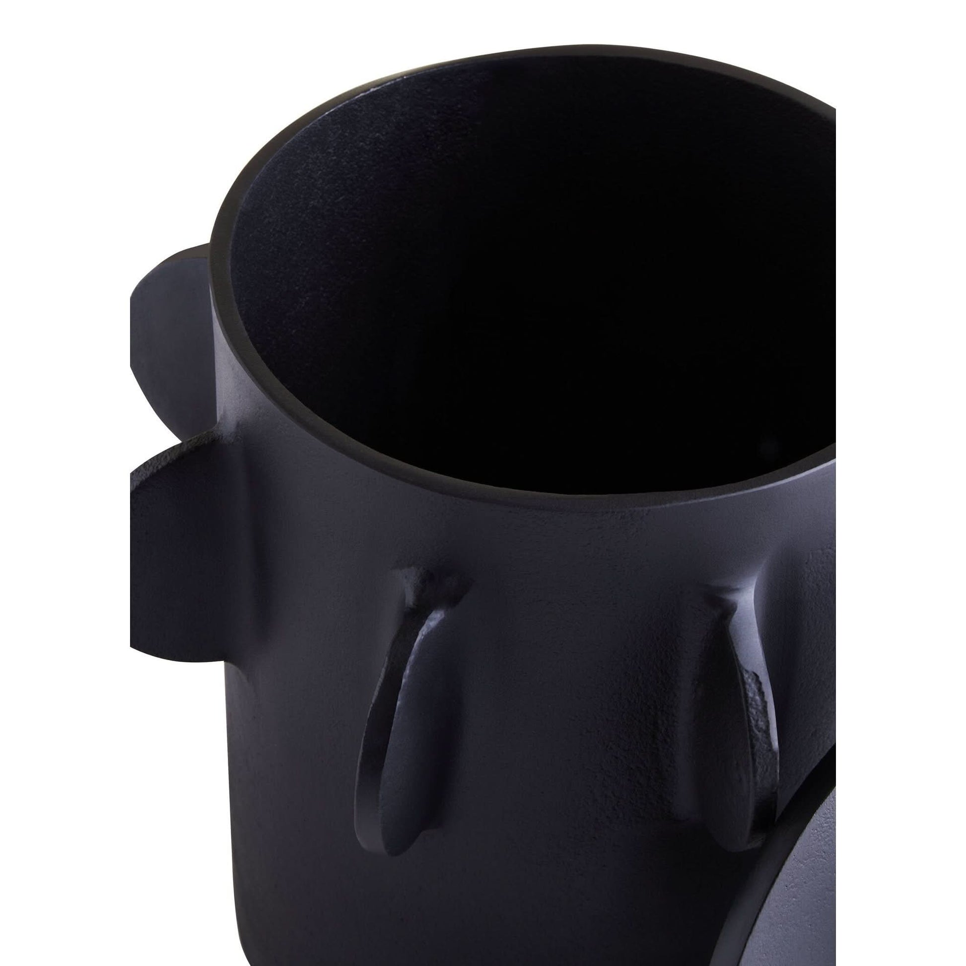 Prato Large Round Textured Black Box   Nicholas John Interiors