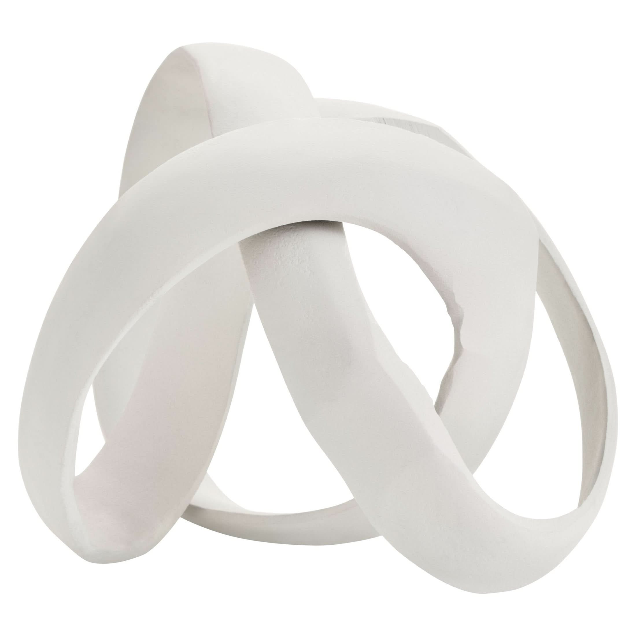 Prato Ivory Finish Knot Sculpture   Nicholas John Interiors