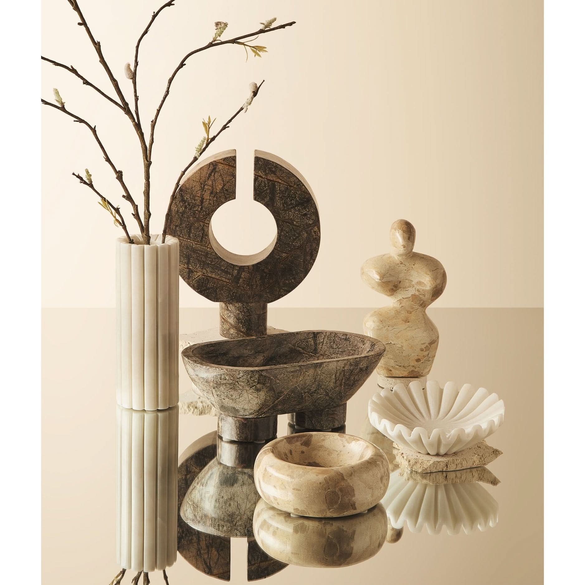 Santino Chocolate Marble Abstract Sculpture   Nicholas John Interiors