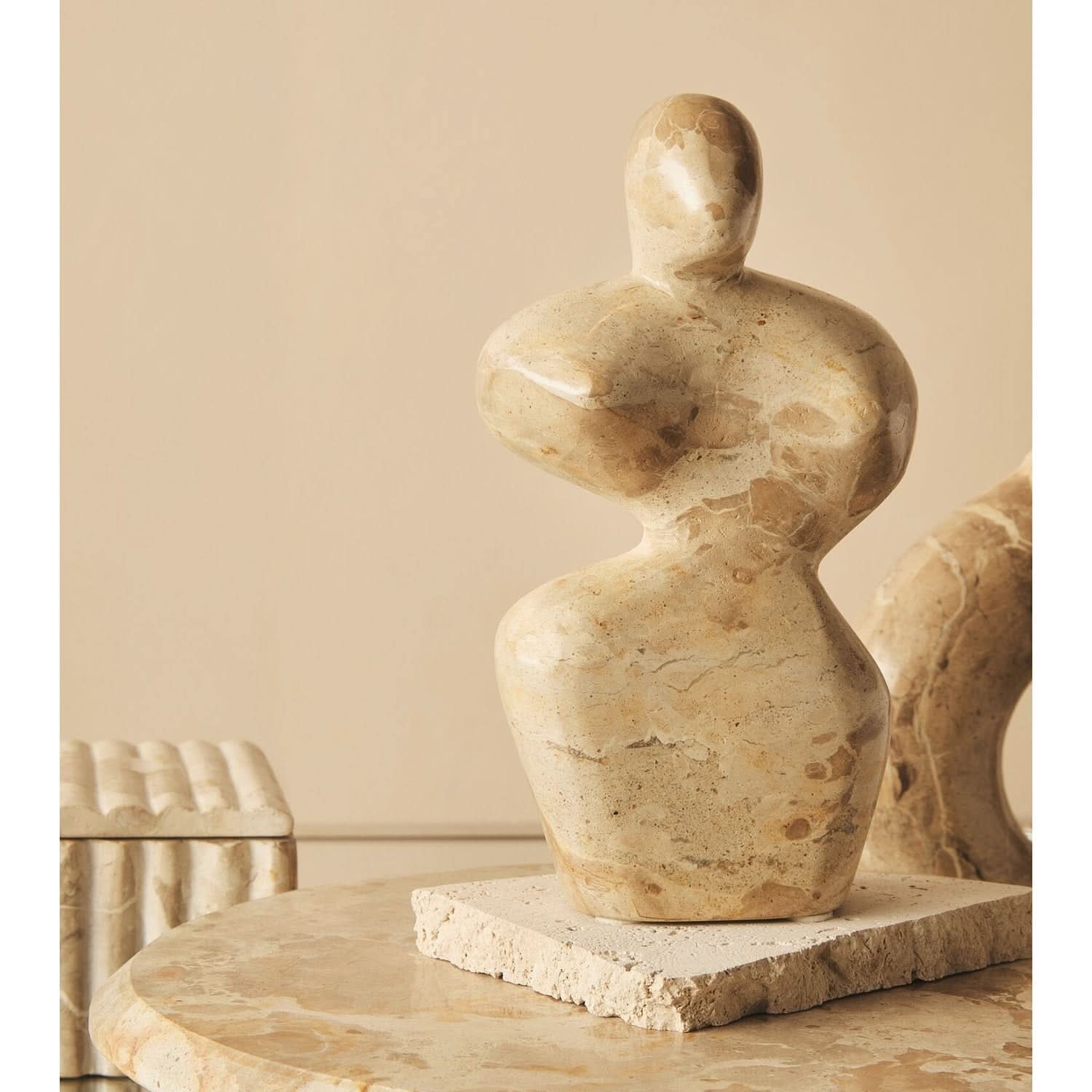Santino Chocolate Marble Abstract Sculpture   Nicholas John Interiors