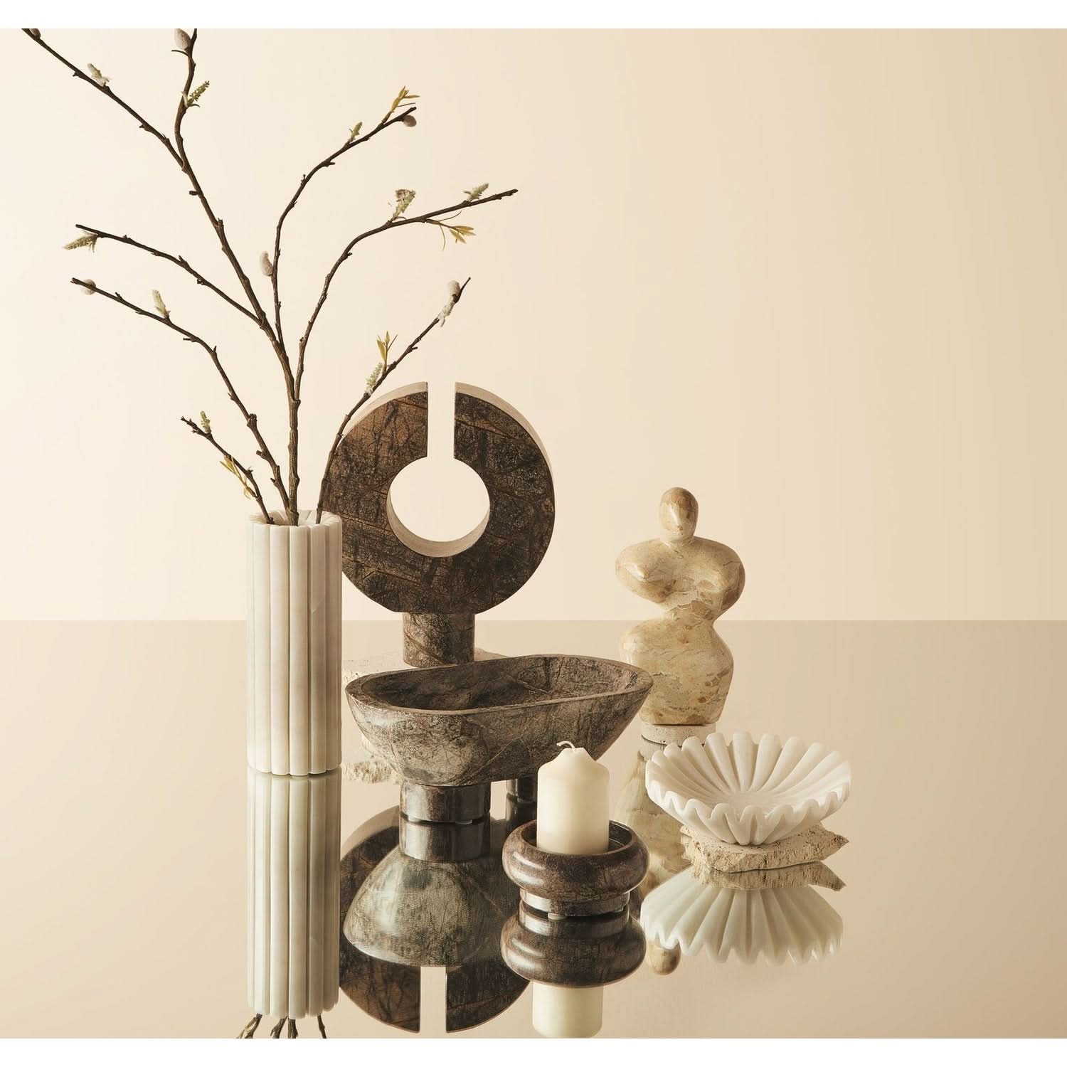 Santino Chocolate Marble Abstract Sculpture   Nicholas John Interiors