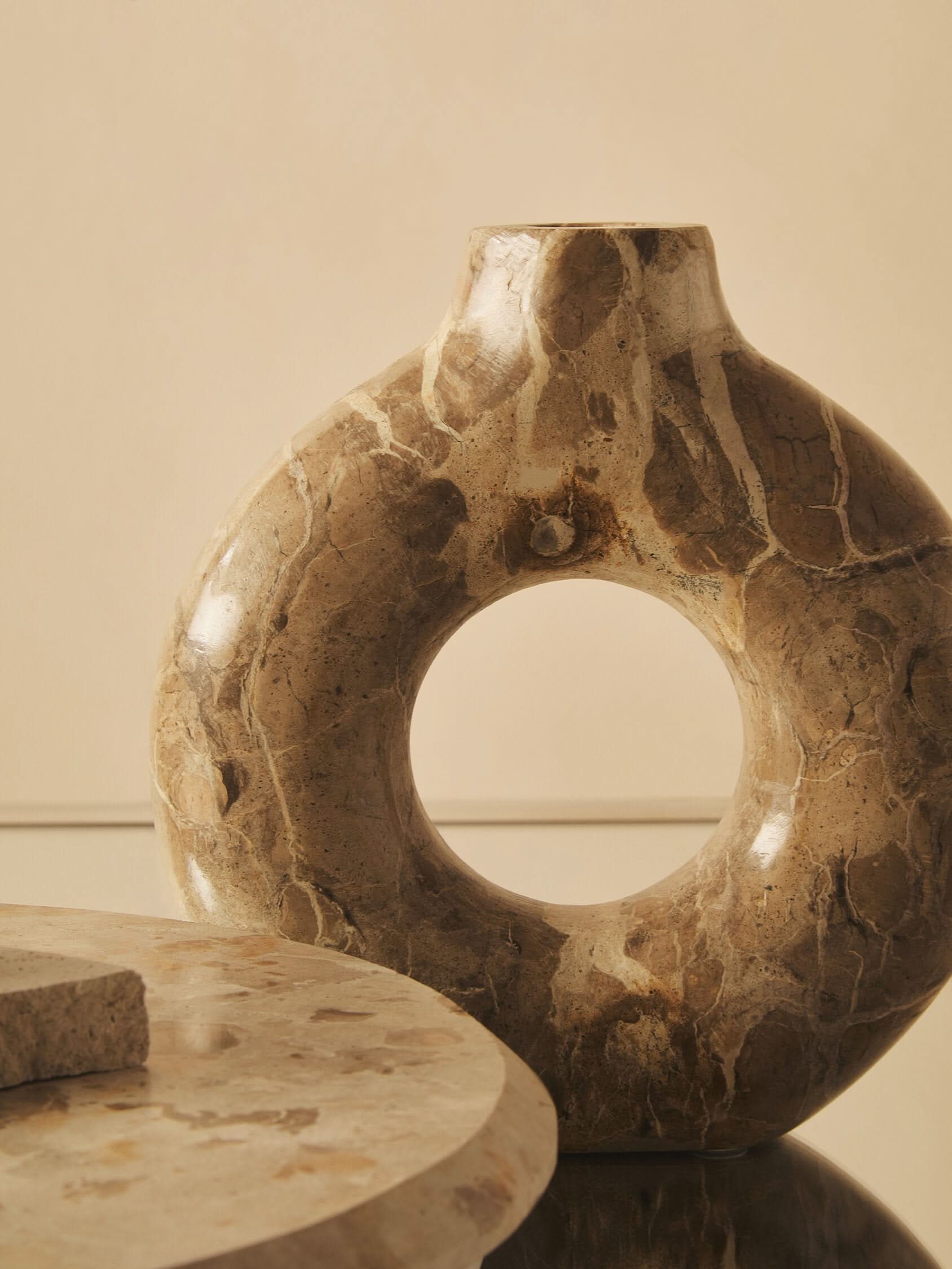 Santino Chocolate Marble Vase   Nicholas John Interiors