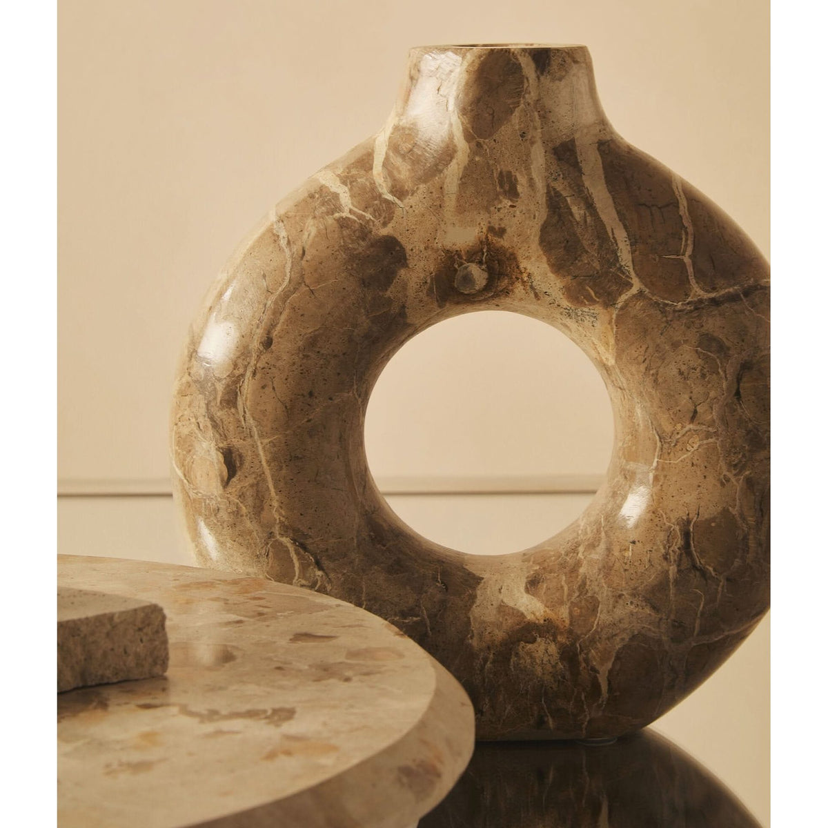Santino Chocolate Marble Vase   Nicholas John Interiors