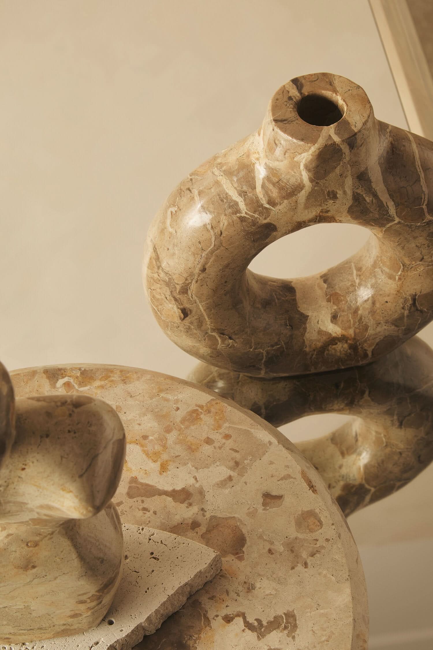 Santino Chocolate Marble Vase   Nicholas John Interiors