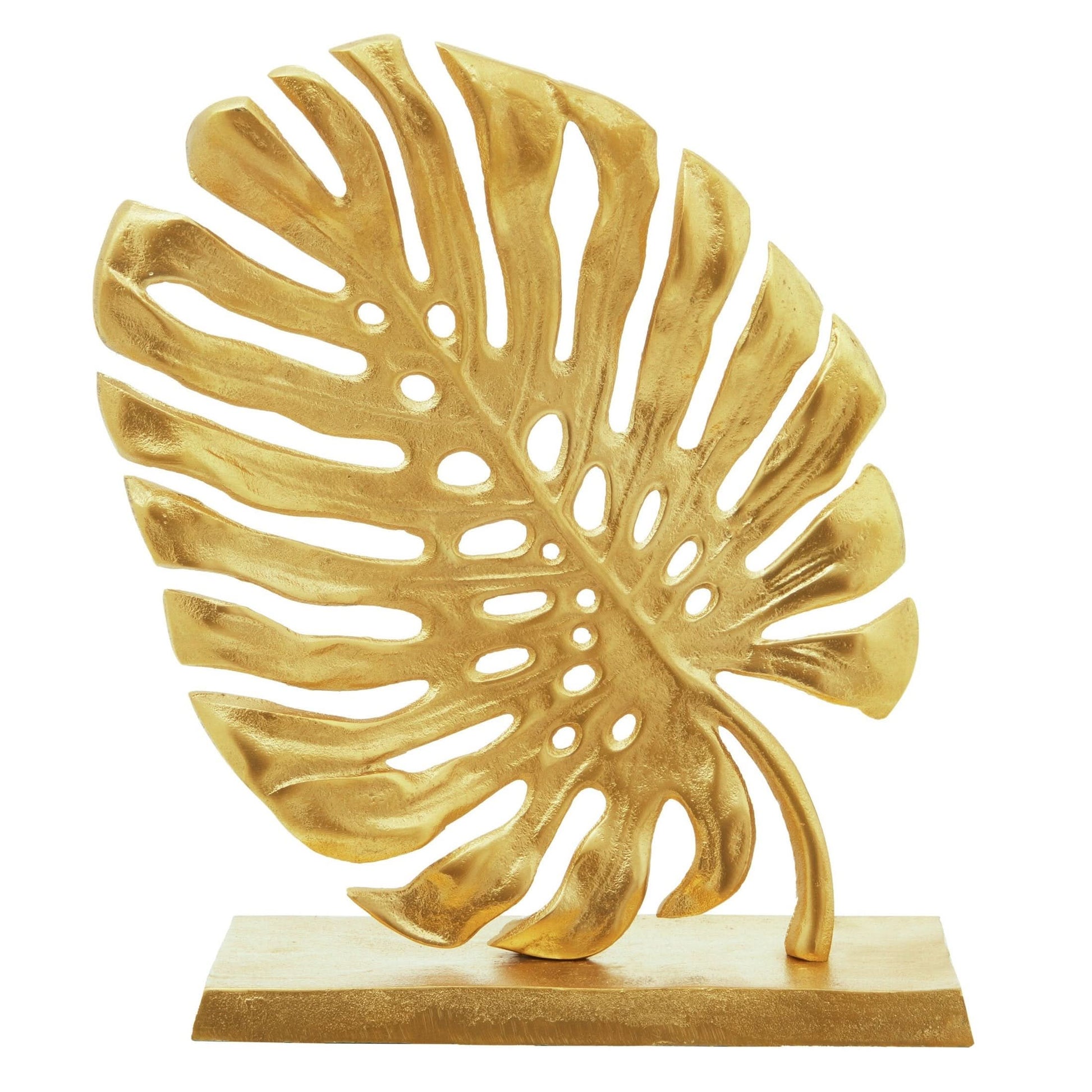 Lena Prato Gold Finish Monstera Leaf Sculpture   Nicholas John Interiors