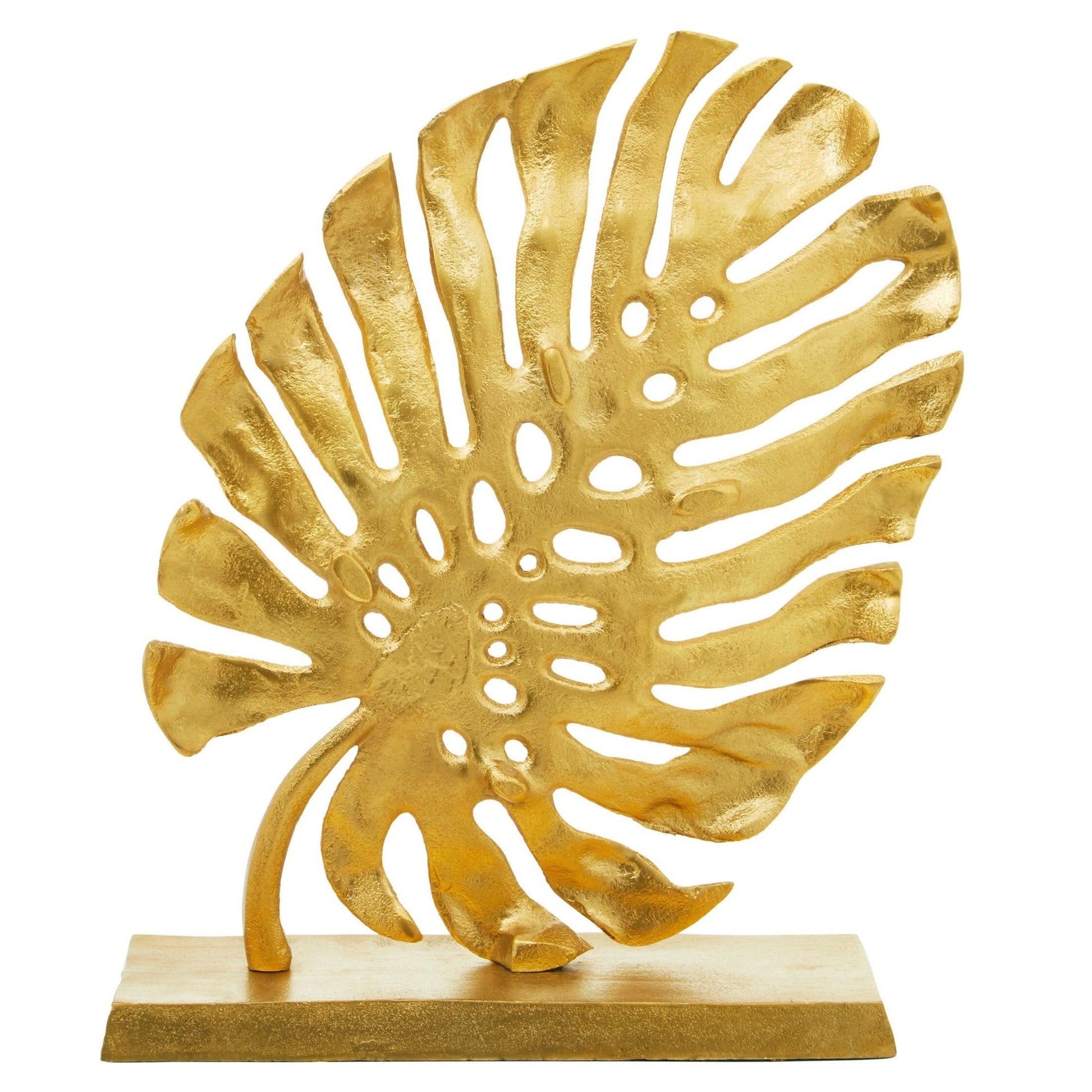 Lena Prato Gold Finish Monstera Leaf Sculpture   Nicholas John Interiors