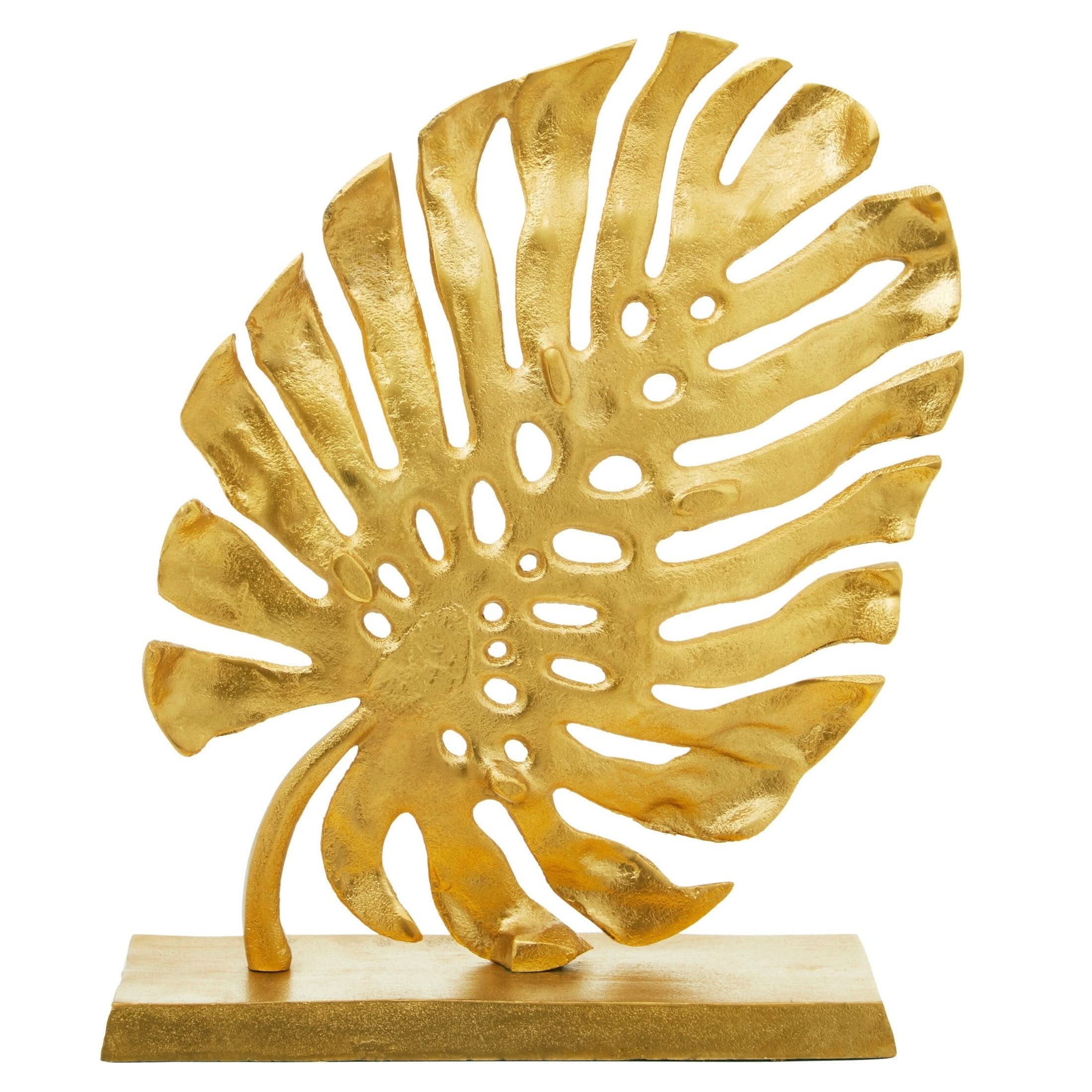 Lena Prato Gold Finish Monstera Leaf Sculpture   Nicholas John Interiors
