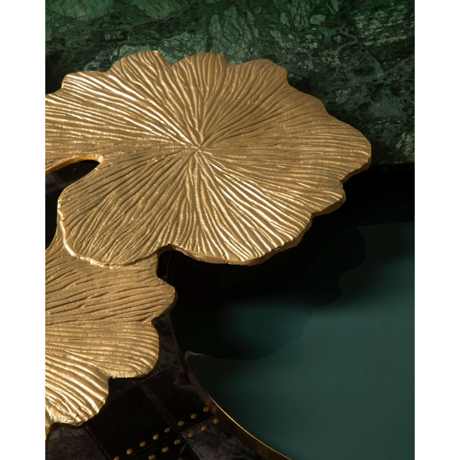 Prato Gingko Gold Top Large Side Table   Nicholas John Interiors