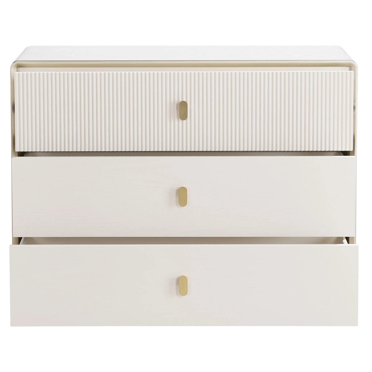 Femelle Cream 3 Drawer Chest with Champagne Trim