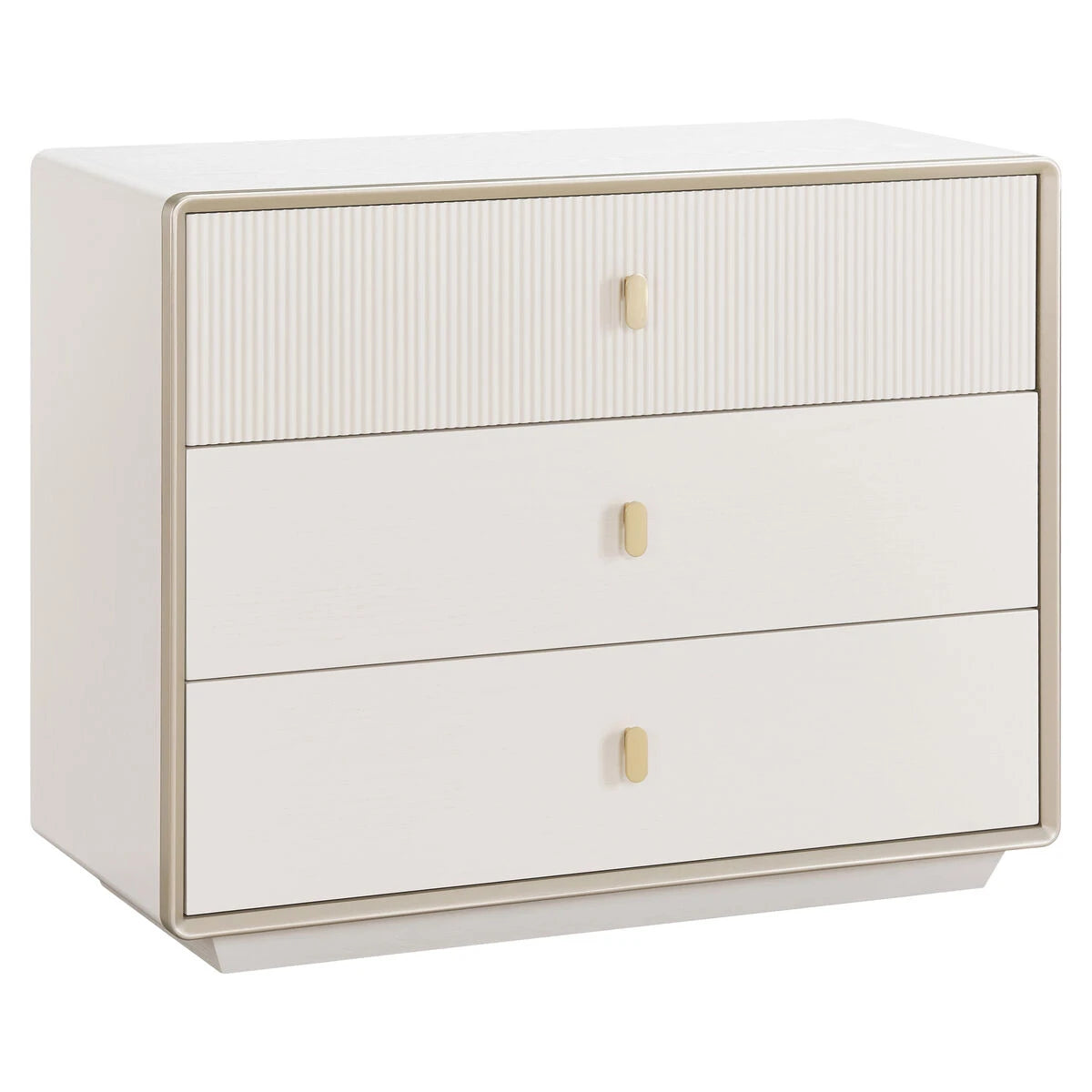 Femelle Cream 3 Drawer Chest with Champagne Trim