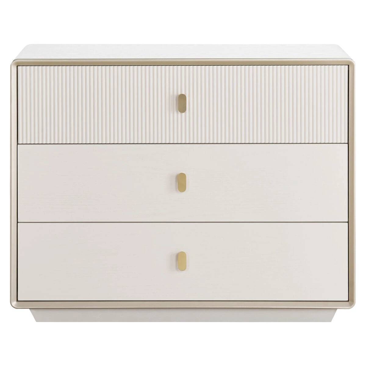 Femelle Cream 3 Drawer Chest with Champagne Trim